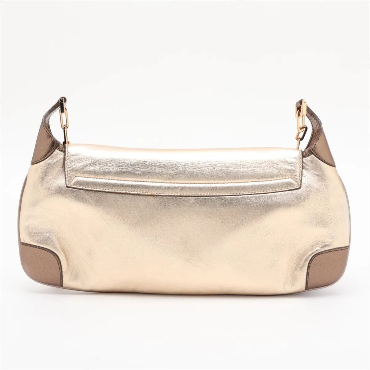 Gucci Gold Leather Handbag Shoulder Bag Tote Bag (Pre-Owned)