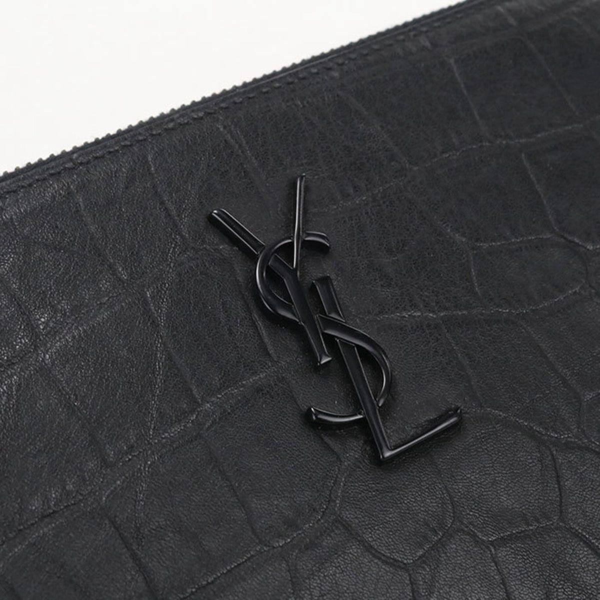Saint Laurent Black Leather Clutch Bag (Pre-Owned)