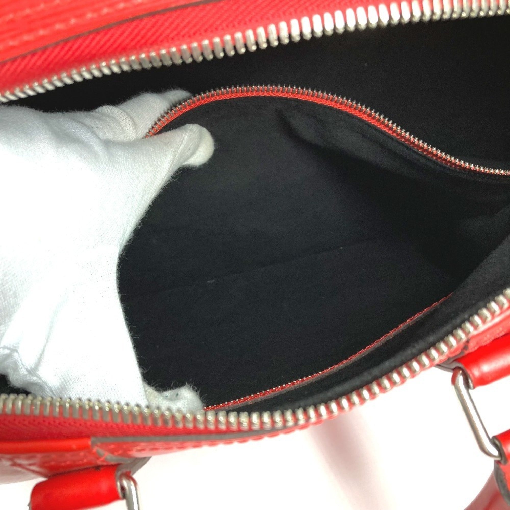 Louis Vuitton Red Color White Epi Leather Boston Bag (Pre-Owned)