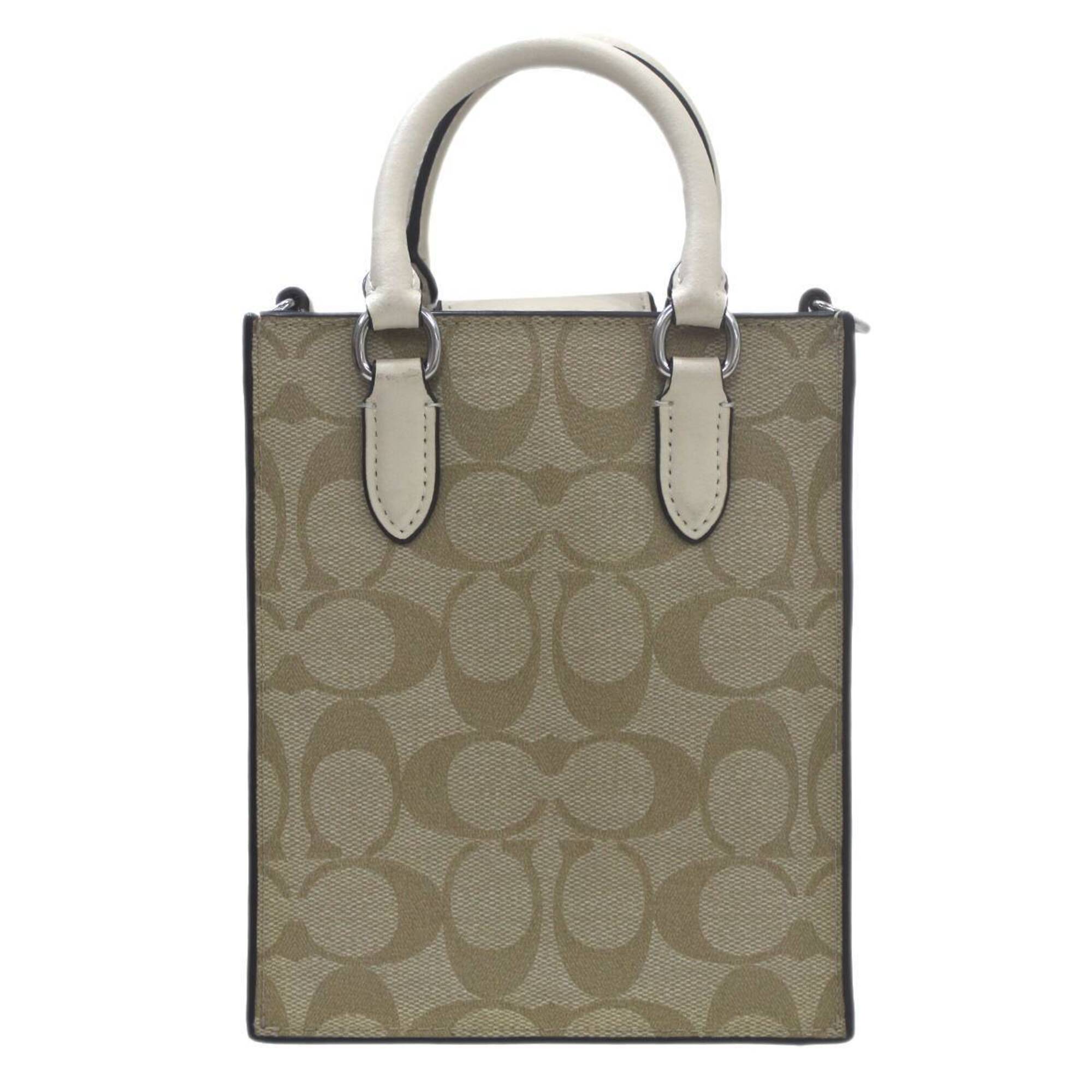 Coach Beige Handbag Shoulder Bag Tote Bag (Pre-Owned)
