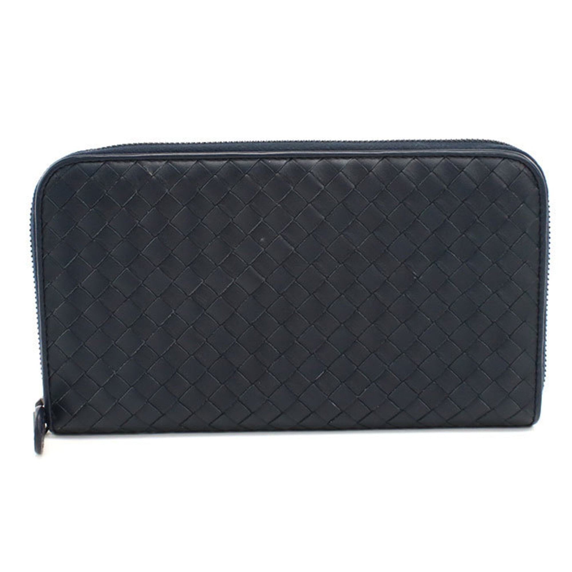 Bottega Veneta Navy Leather Long Wallet (Bi-Fold) (Pre-Owned)