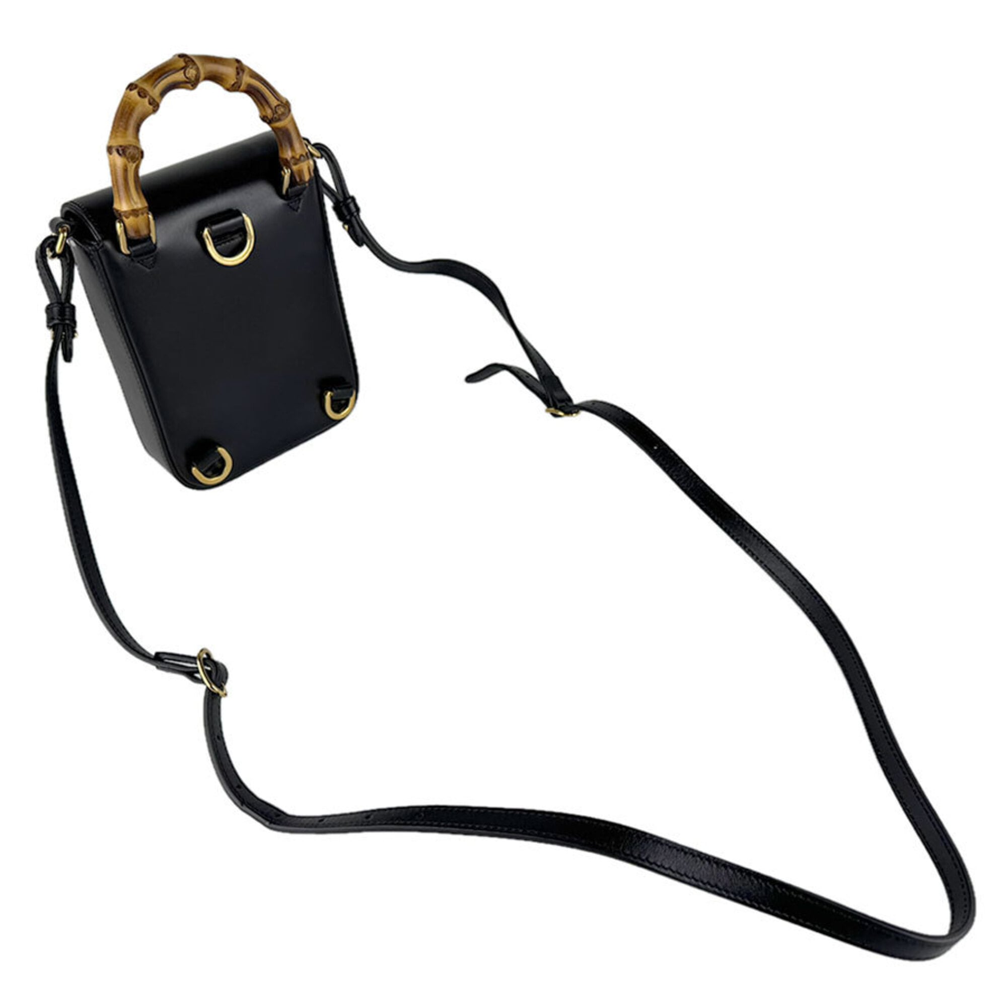 Gucci Black Leather Handbag Shoulder Bag (Pre-Owned)