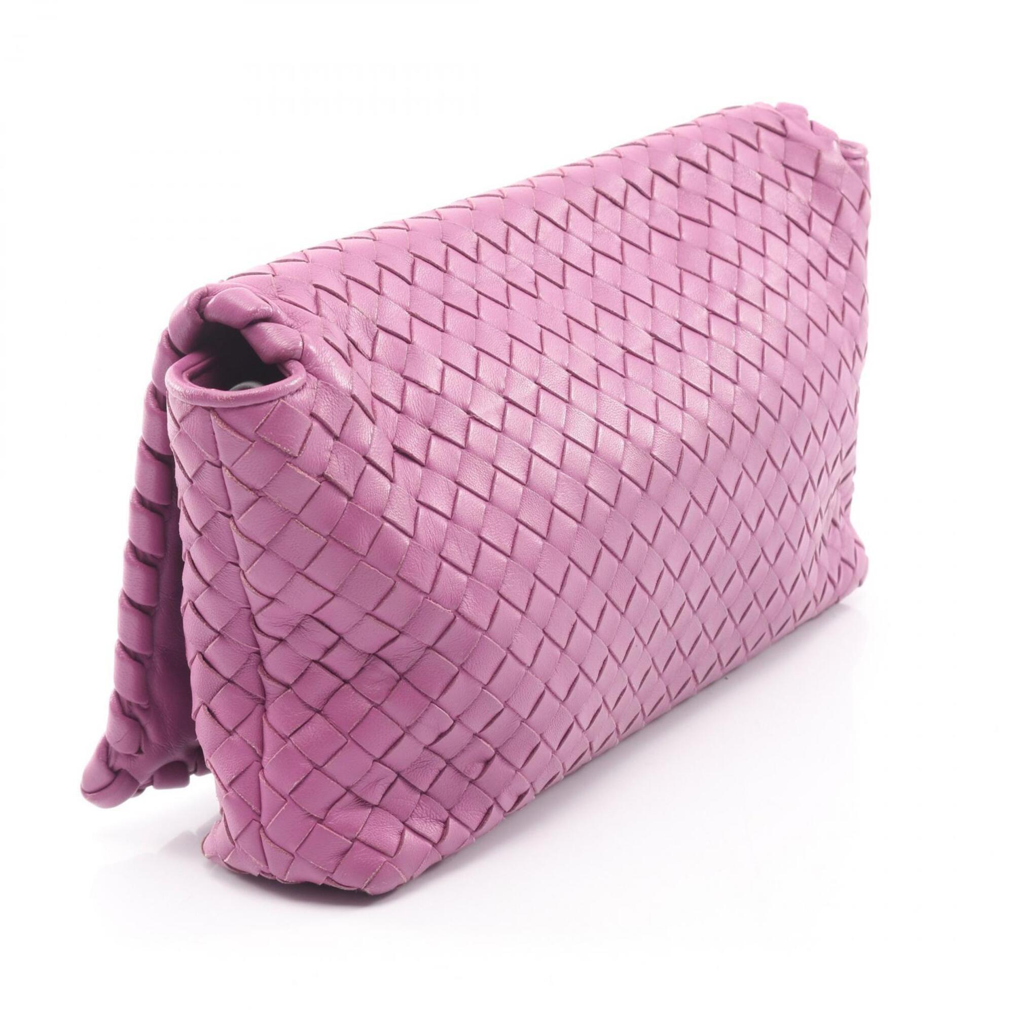 Bottega Veneta Purple Leather Handbag Shoulder Bag (Pre-Owned)