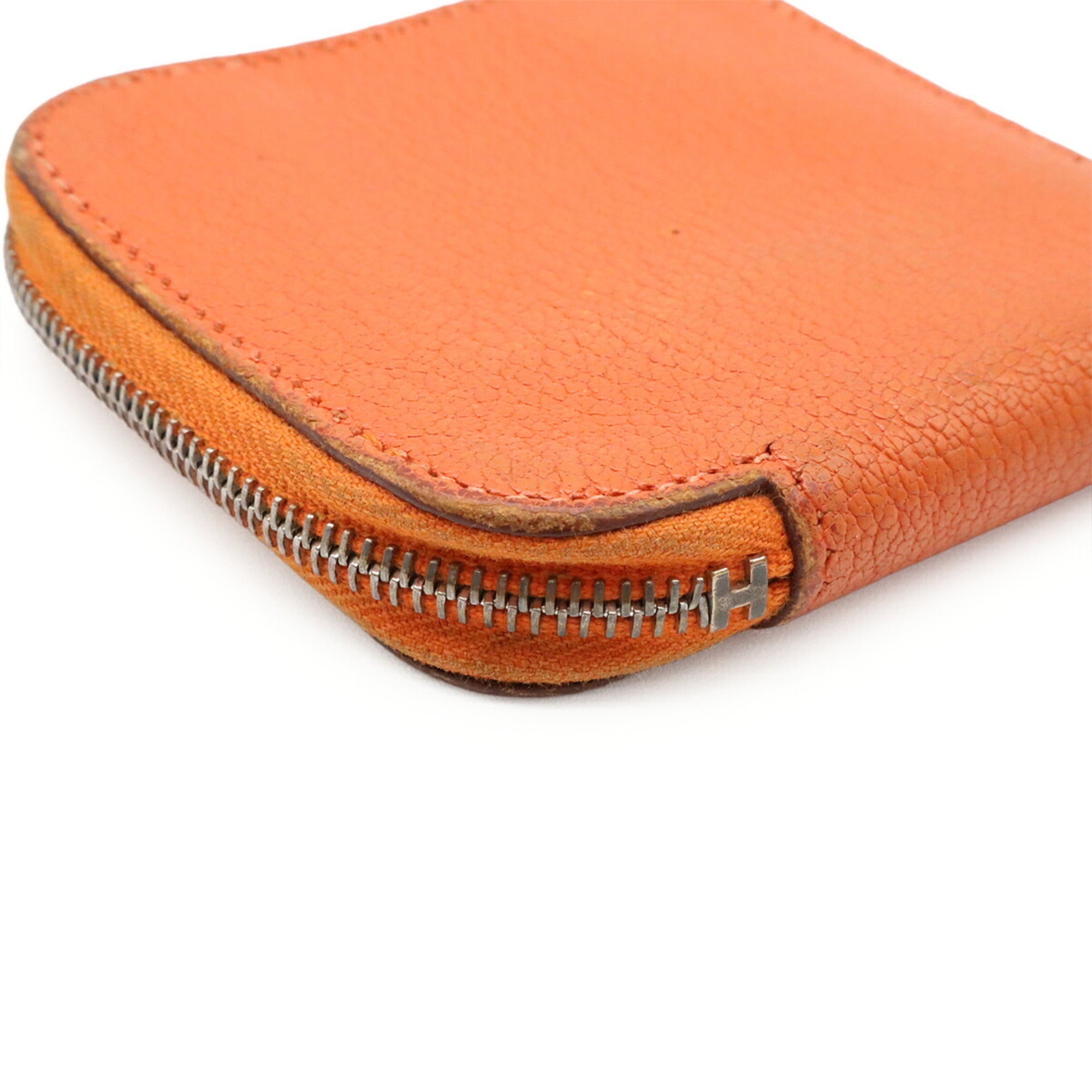 Hermes Orange Chevre Myzore Leather Coin Purse/Coin Case (Pre-Owned)