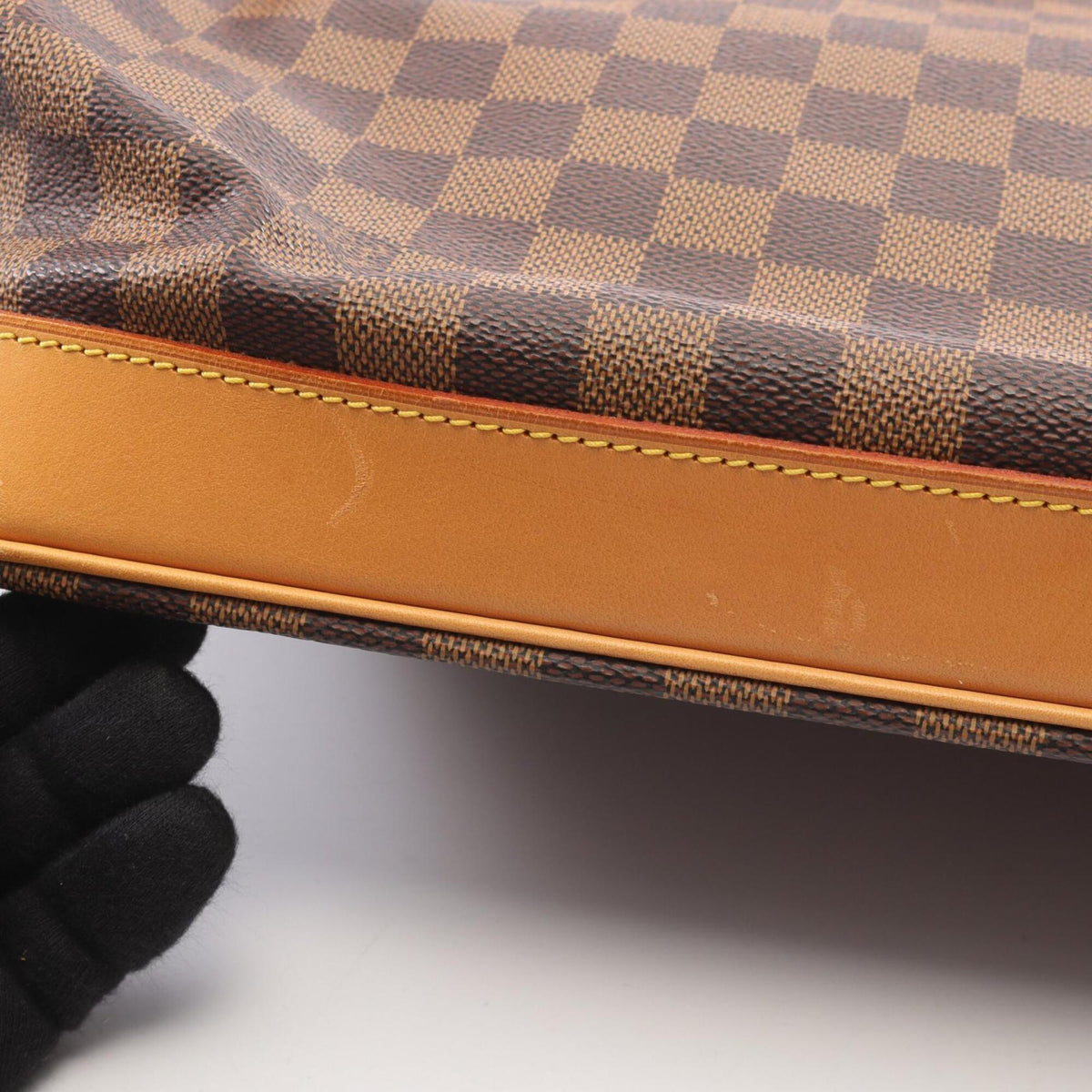 Louis Vuitton Brown Coated Canvas Pvc Damier Canvas Leather Boston Bag Handbag (Pre-Owned)