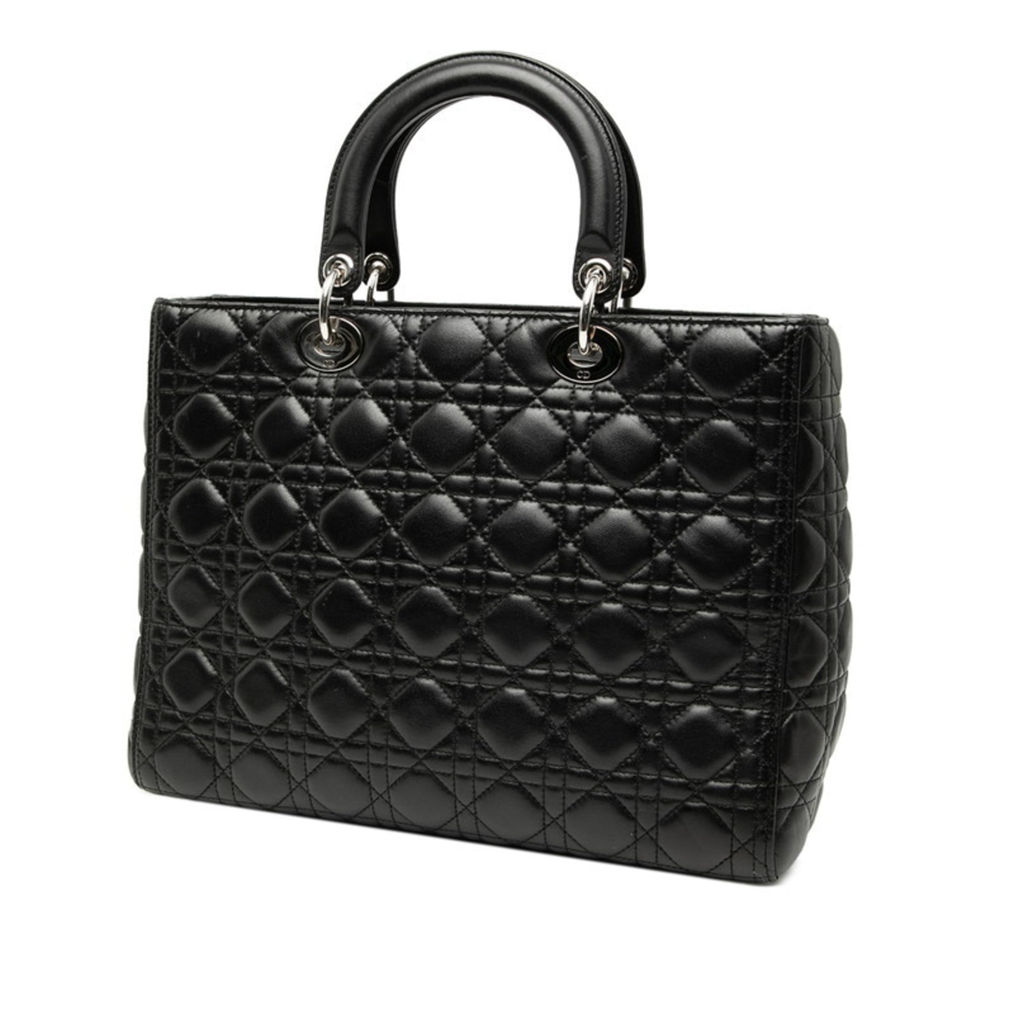 Christian Dior Black Leather Handbag Shoulder Bag (Pre-Owned)