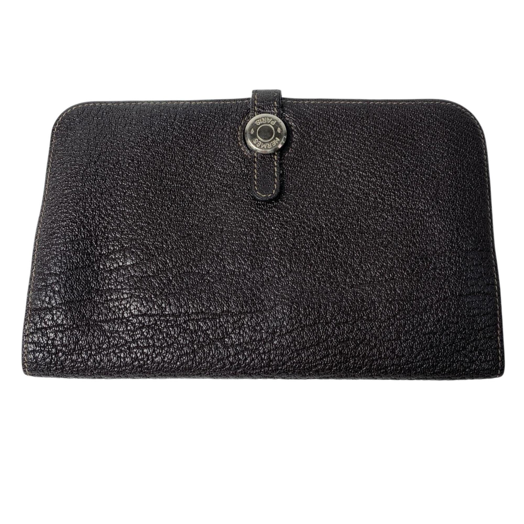 Hermes Dark Brown Leather Wallet (Bi-Fold) (Pre-Owned)