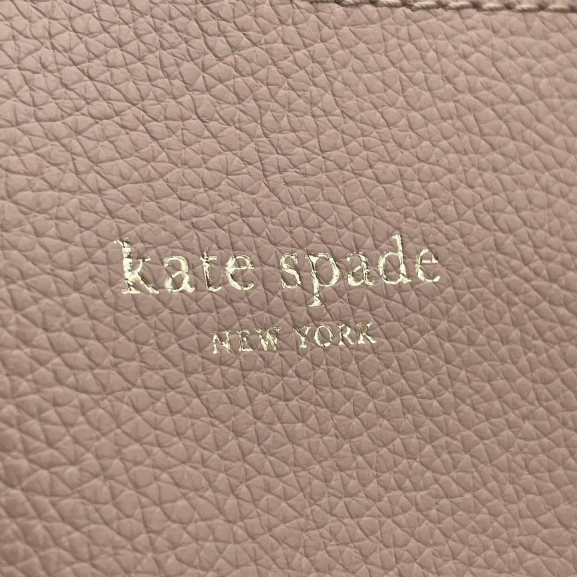 Kate Spade Light Pink White Leather Handbag Shoulder Bag Tote Bag (Pre-Owned)