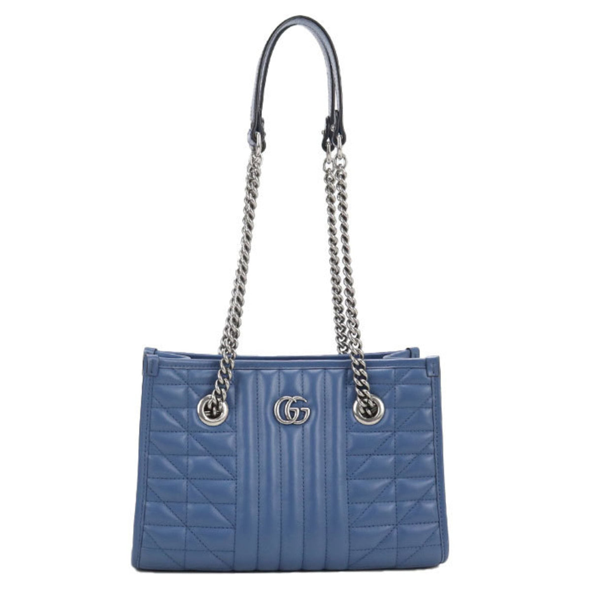 Gucci Blue Leather Tote Bag (Pre-Owned)