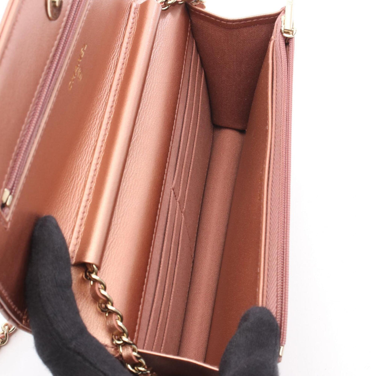 Chanel Gold Metallic Leather Handbag Shoulder Bag (Pre-Owned)