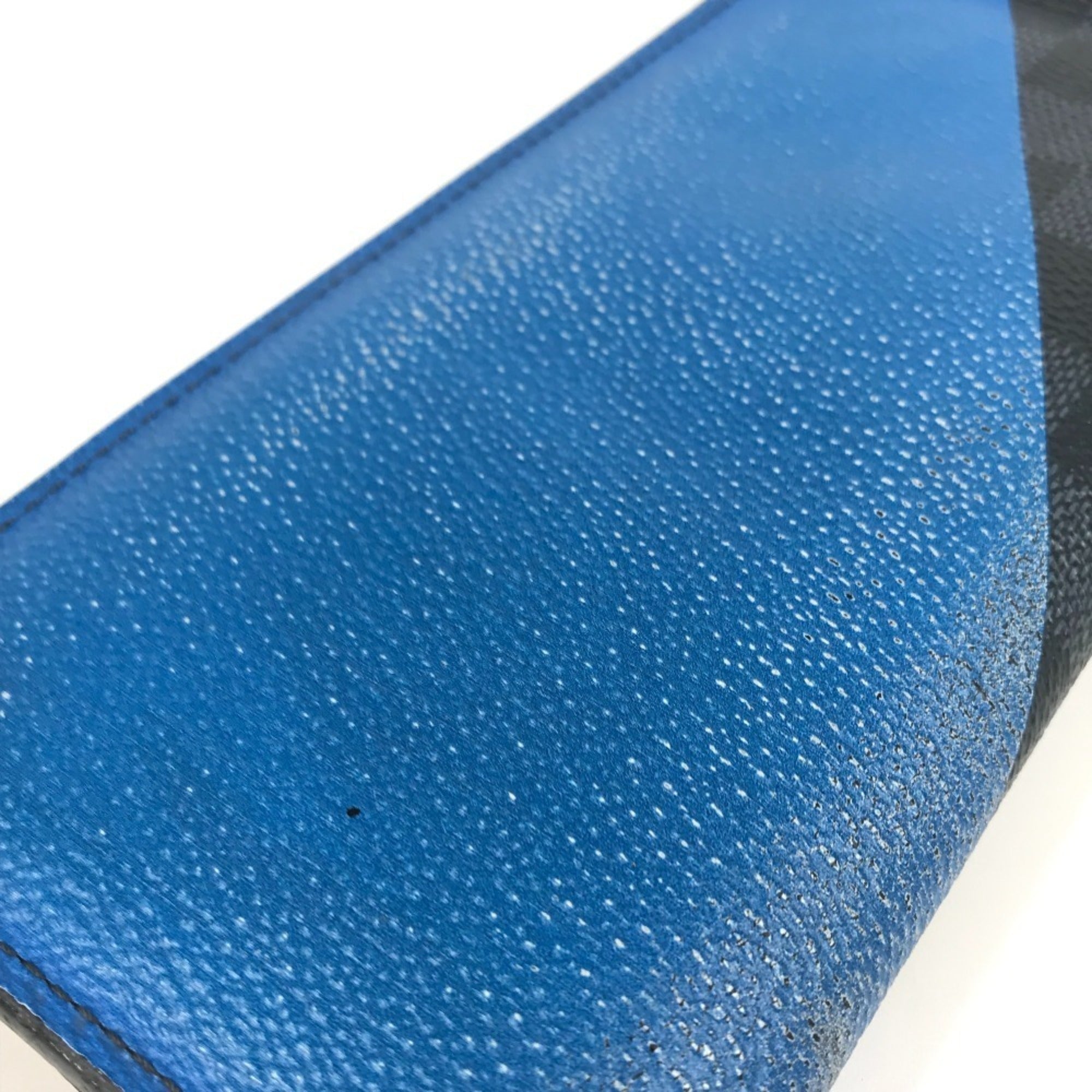 Louis Vuitton Blue Navy Red Color White Long Wallet (Bi-Fold) (Pre-Owned)