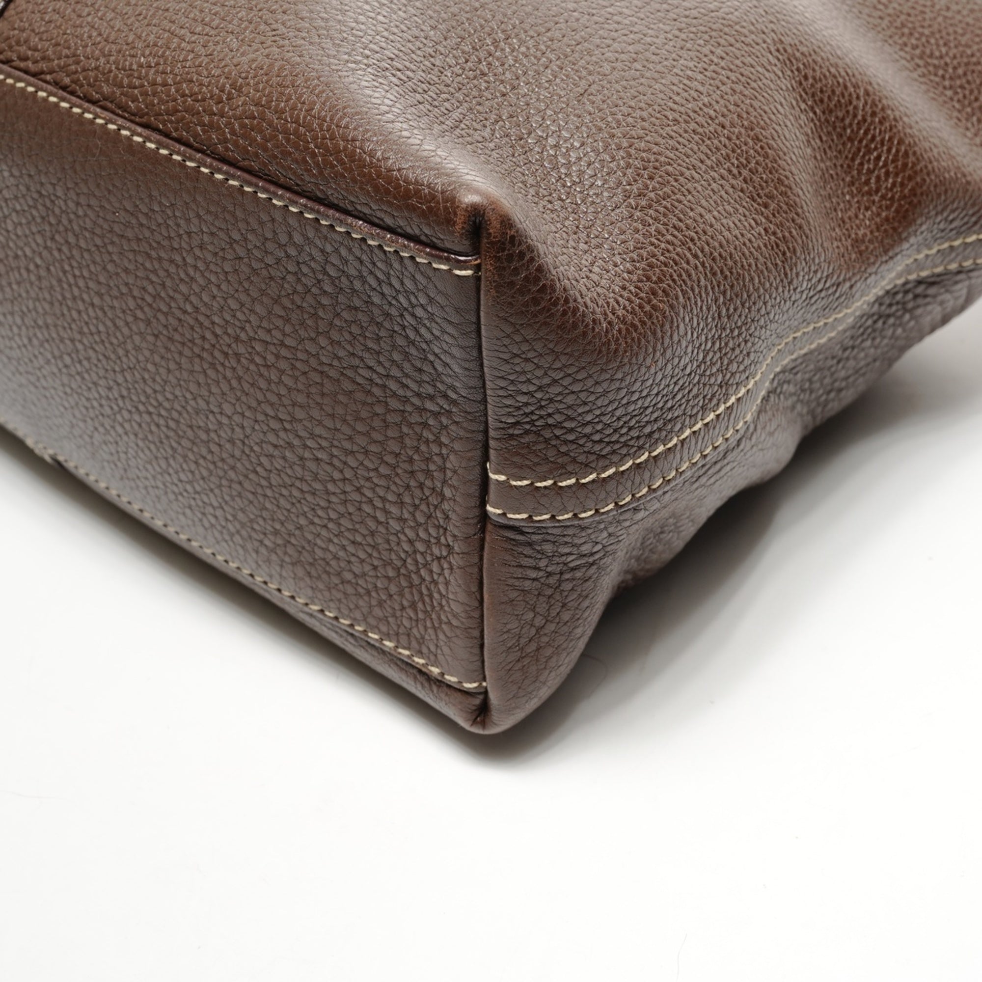 Prada Brown Leather Shoulder Bag (Pre-Owned)