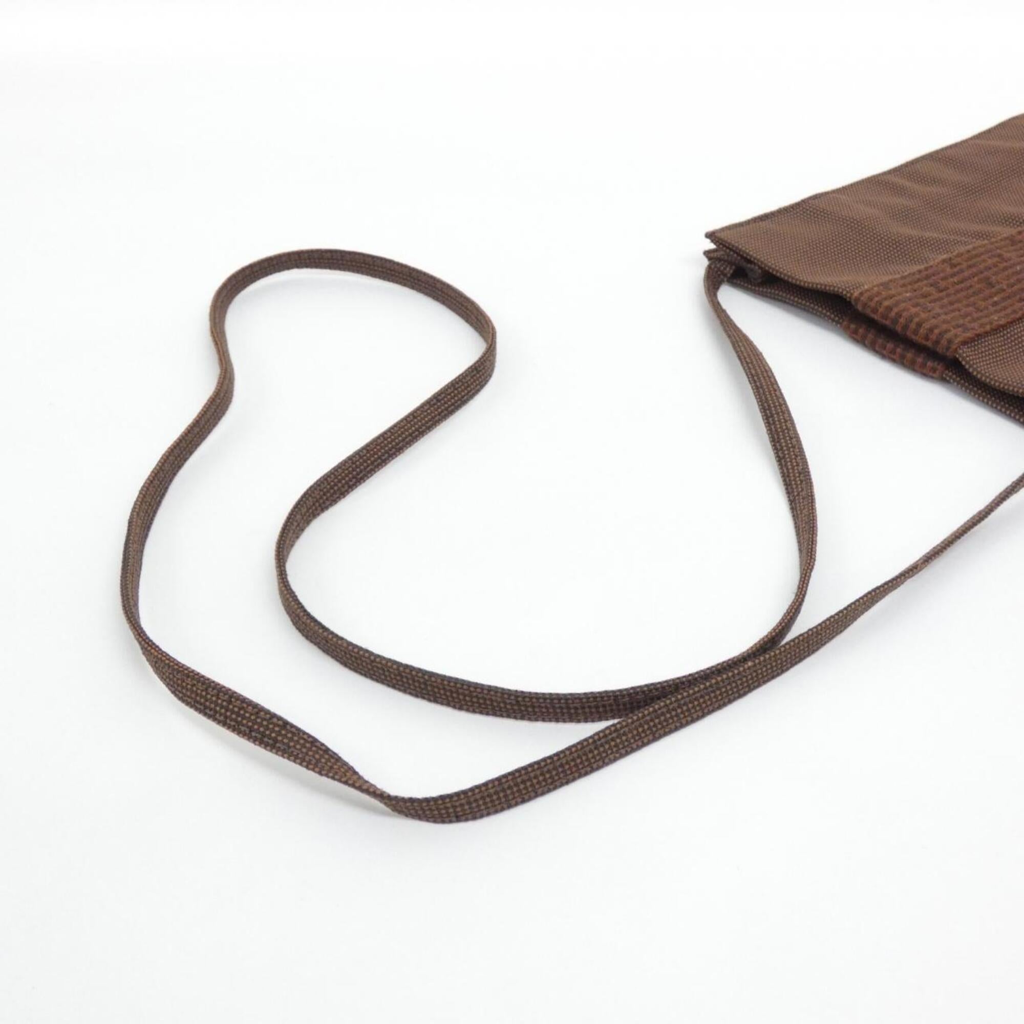 Hermes Brown Canvas Pochette Shoulder Bag (Pre-Owned)