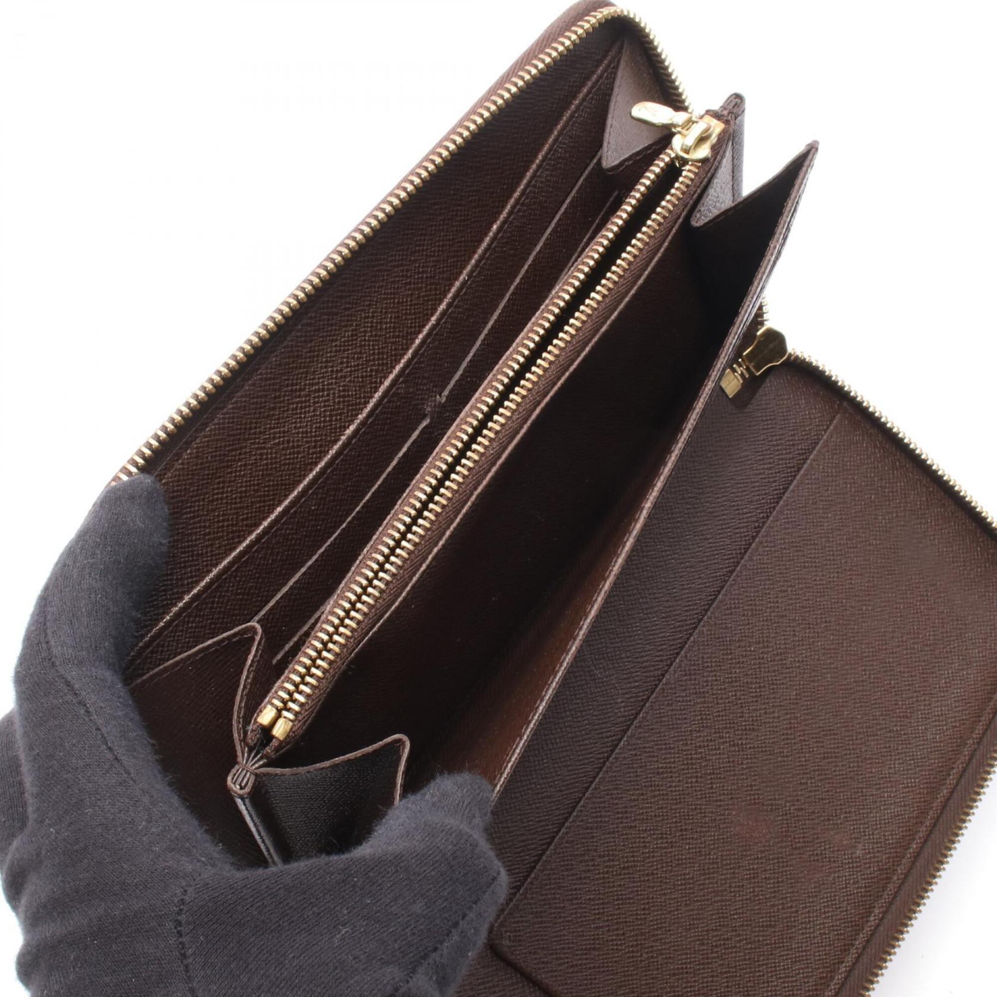 Louis Vuitton Brown Leather Pvc Long Wallet (Bi-Fold) (Pre-Owned)