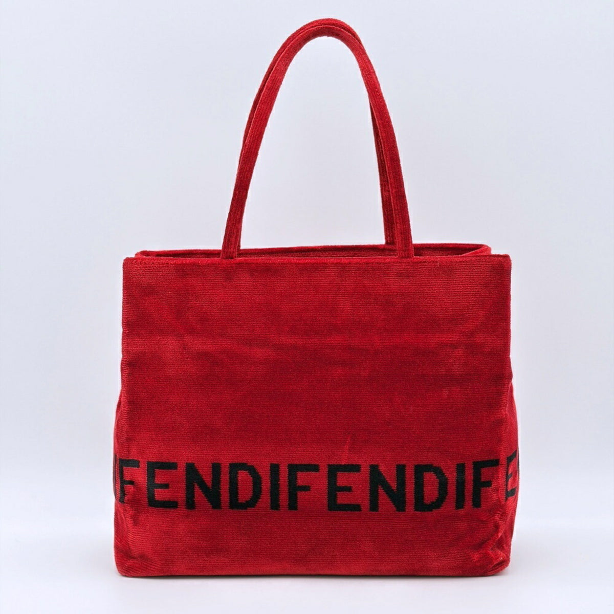 Fendi Red Color Leather Shoulder Bag Tote Bag (Pre-Owned)