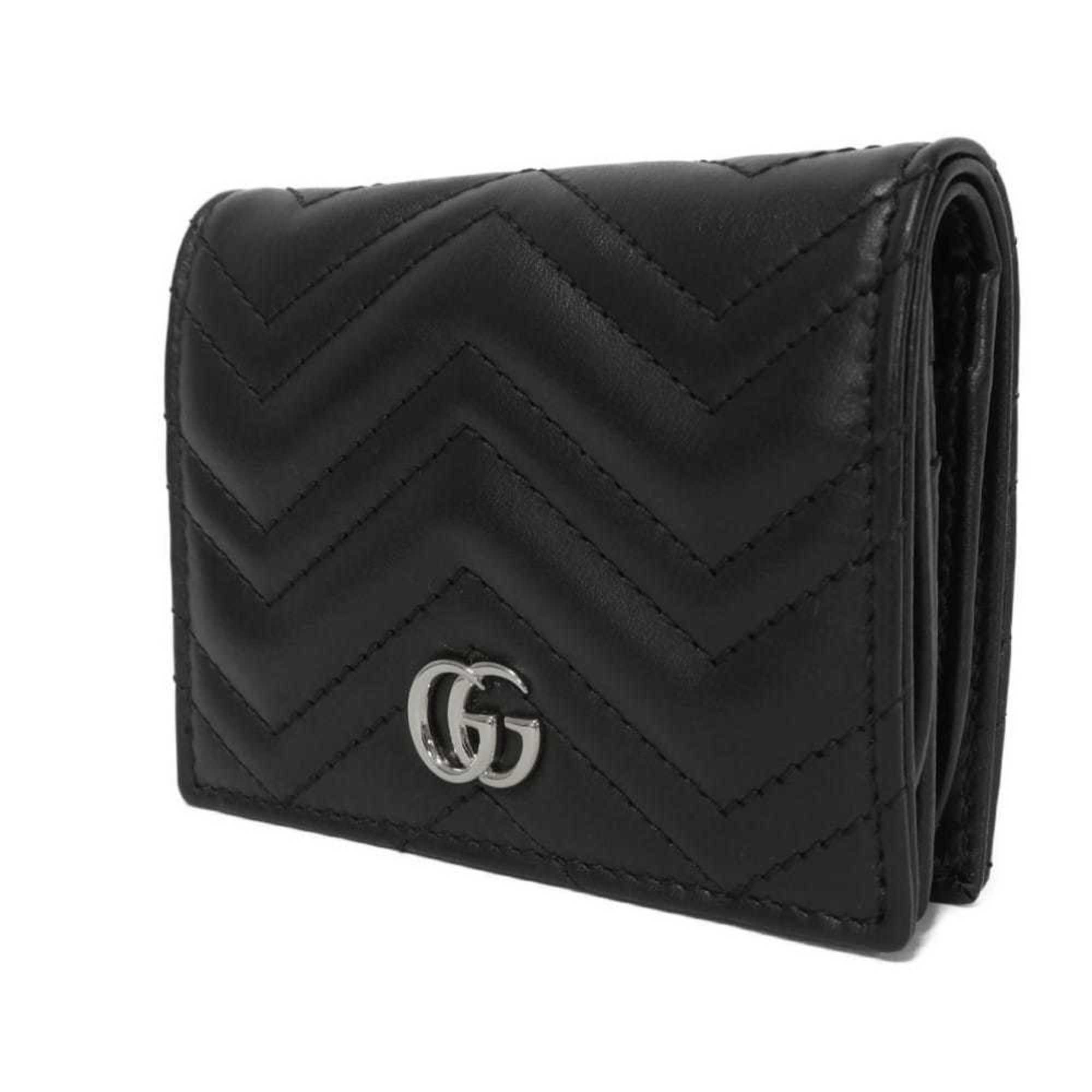 Gucci Black Quilting Leather Wallet (Bi-Fold) (Pre-Owned)