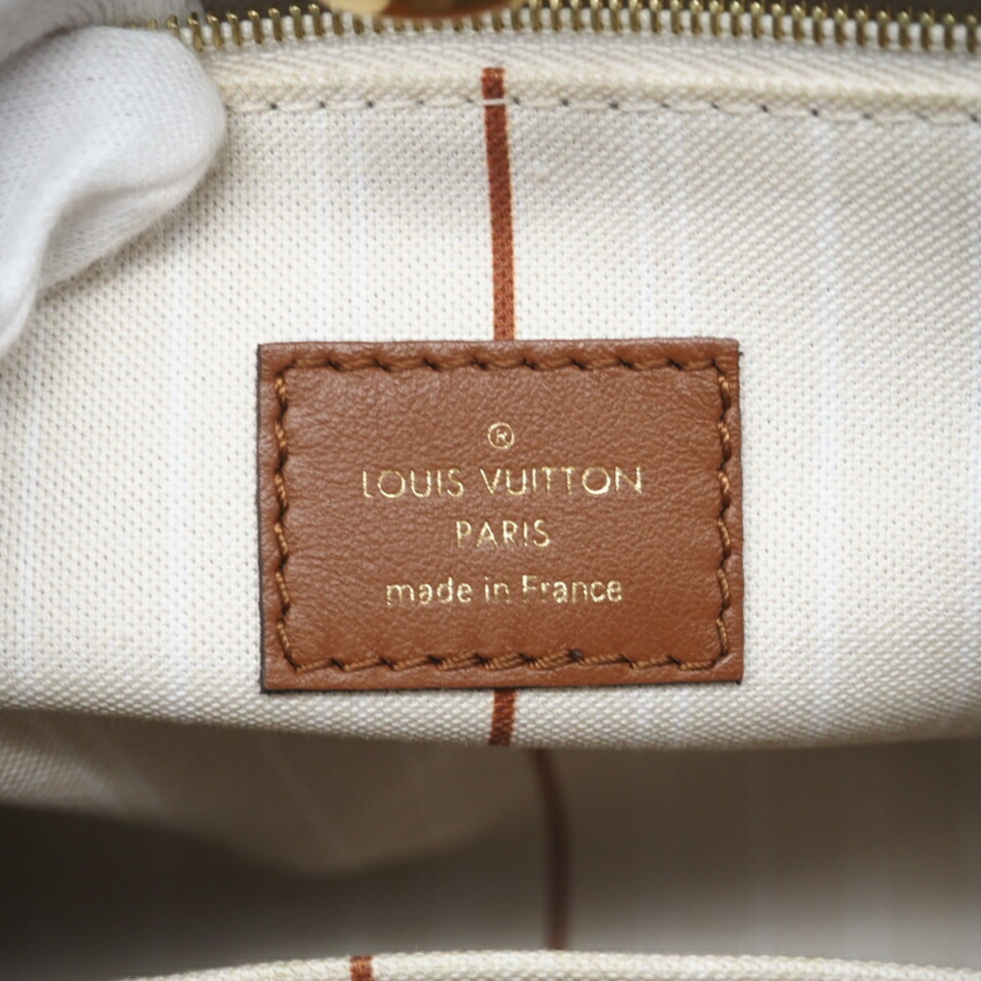Louis Vuitton Beige Brown Canvas Leather Shoulder Bag (Pre-Owned)