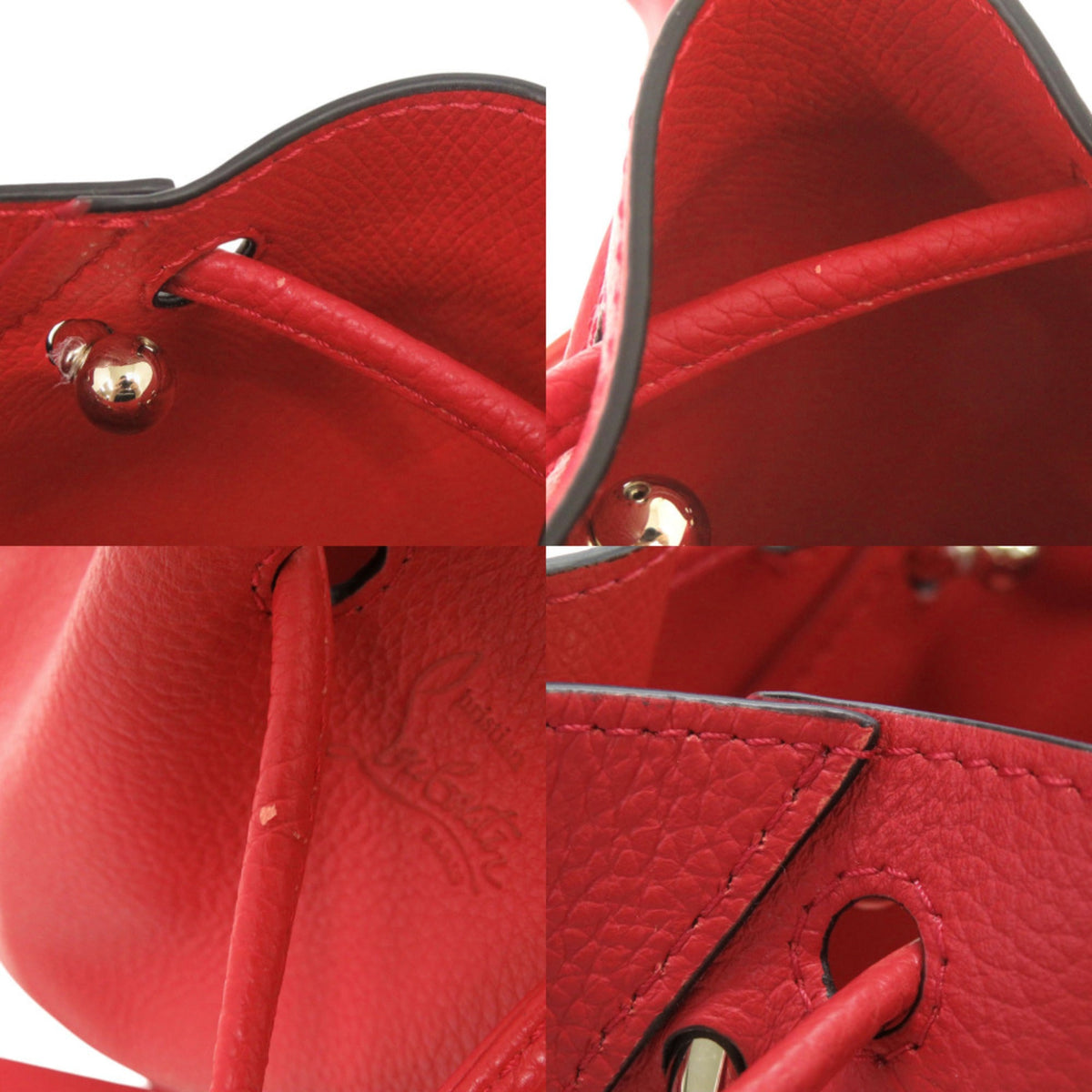 Christian Louboutin Red Color Leather Shoulder Bag (Pre-Owned)