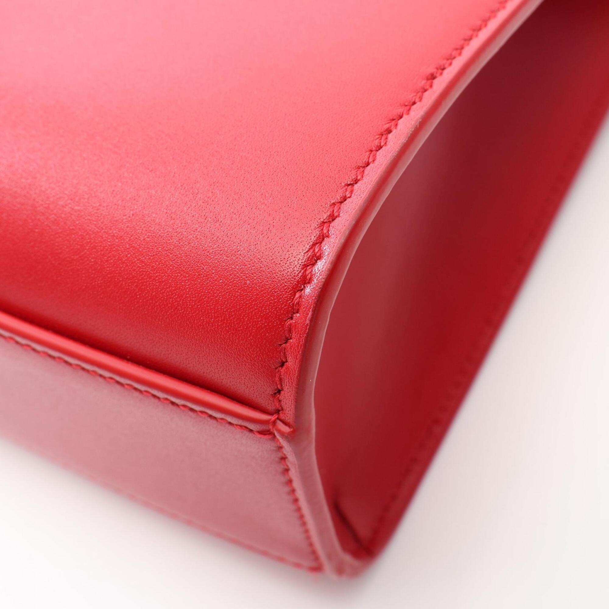 Yves Saint Laurent Red Color Leather Handbag Shoulder Bag (Pre-Owned)