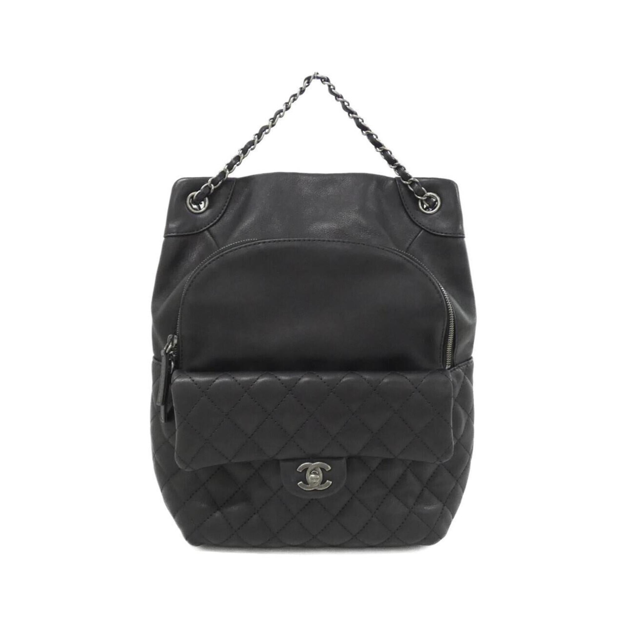 Chanel Black Leather Backpack (Pre-Owned)