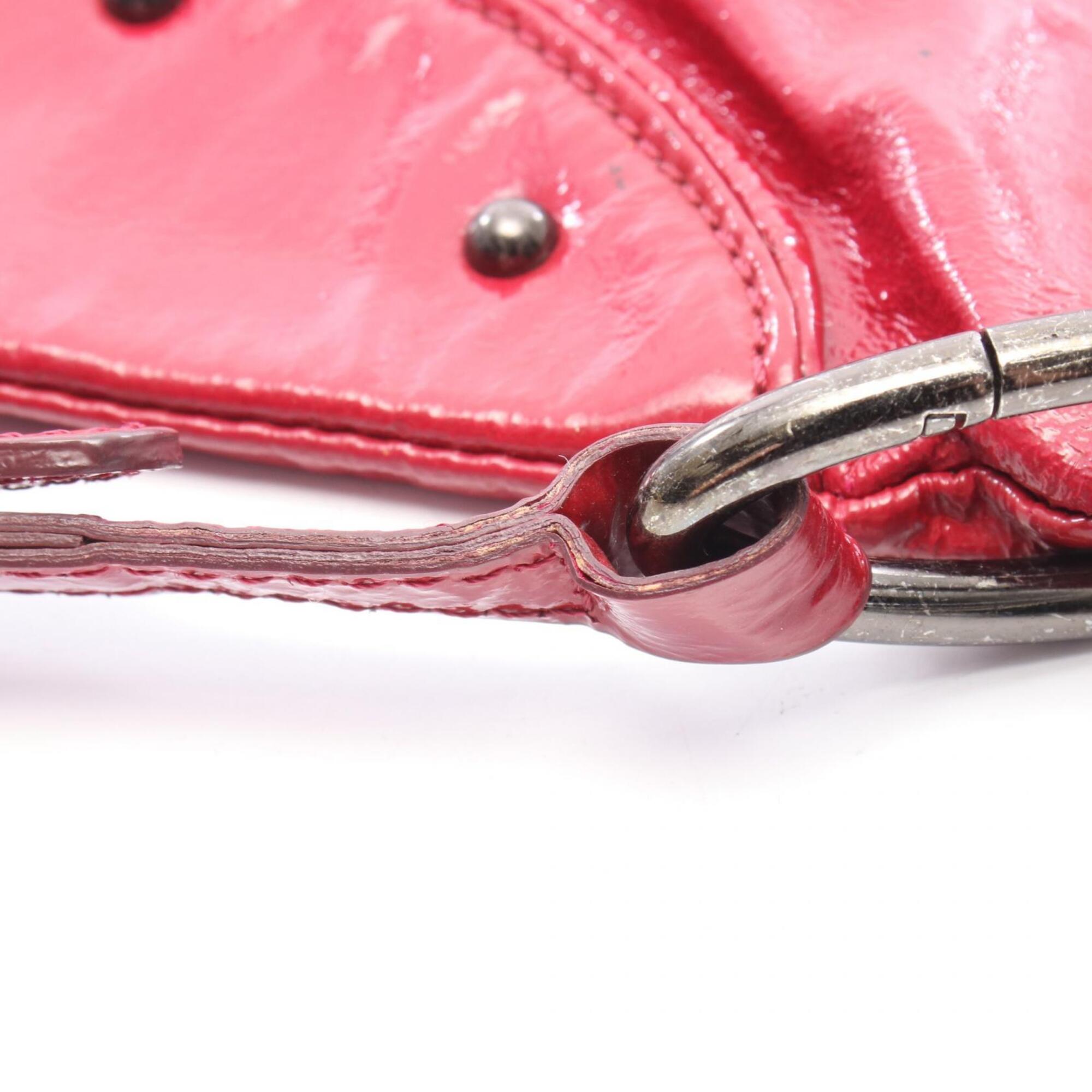 Burberry Red Color Patent Leather Handbag Shoulder Bag (Pre-Owned)