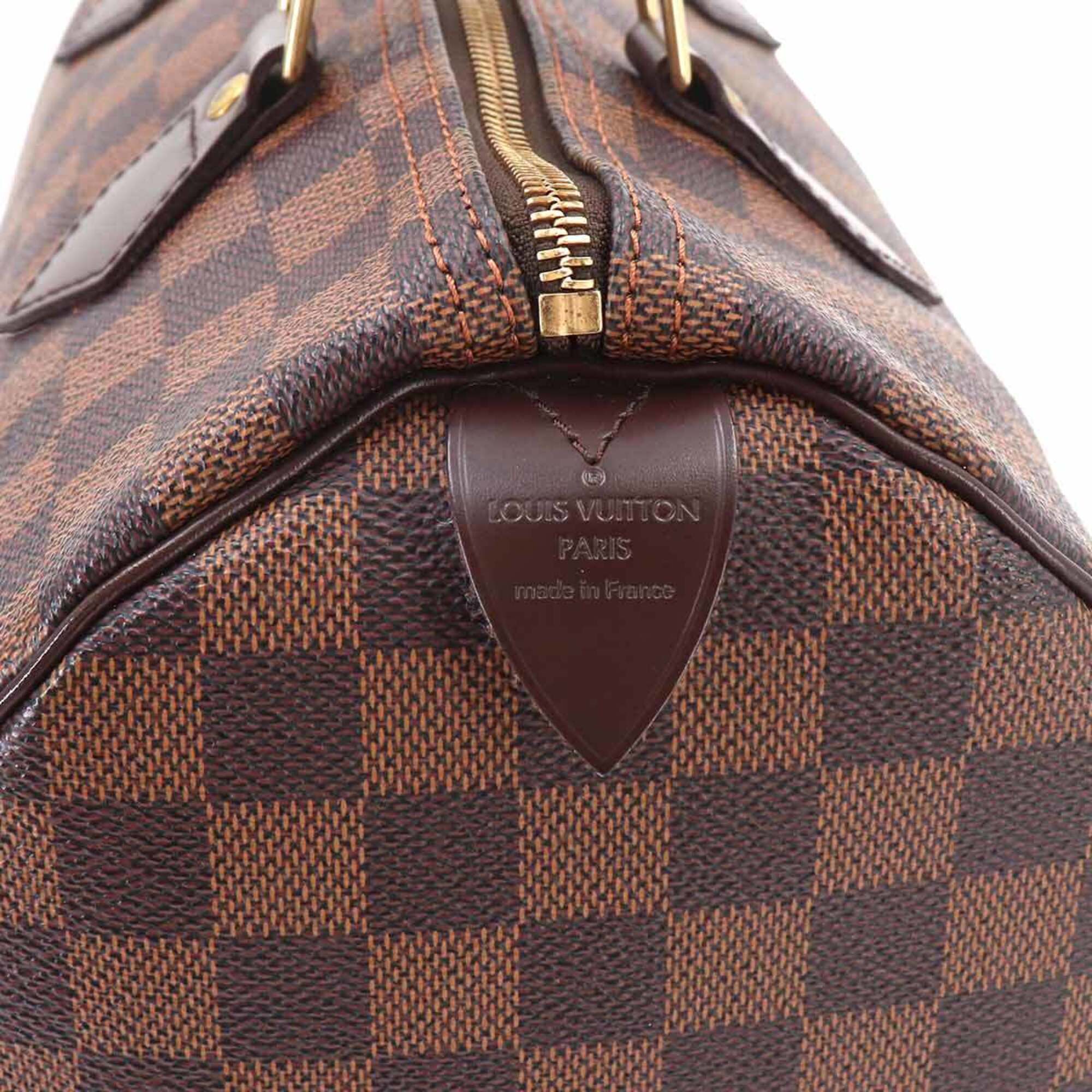 Louis Vuitton Brown Damier Canvas Ebene Damier Canvas Boston Bag Handbag (Pre-Owned)