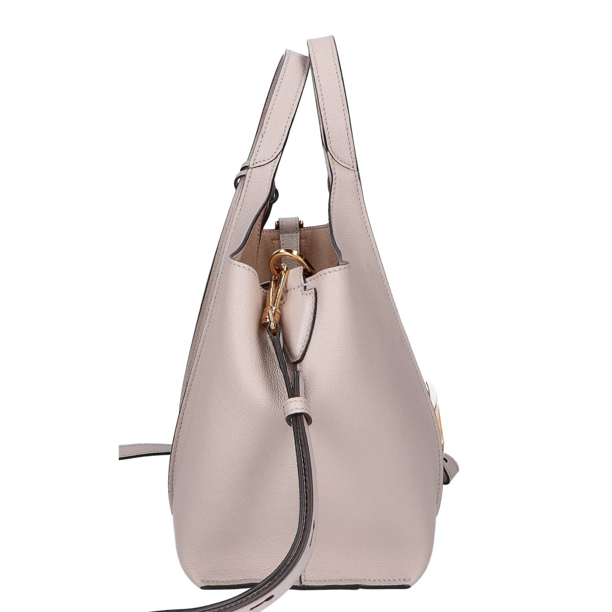 Tod's Grayish Leather Handbag Shopping Bag (Pre-Owned)