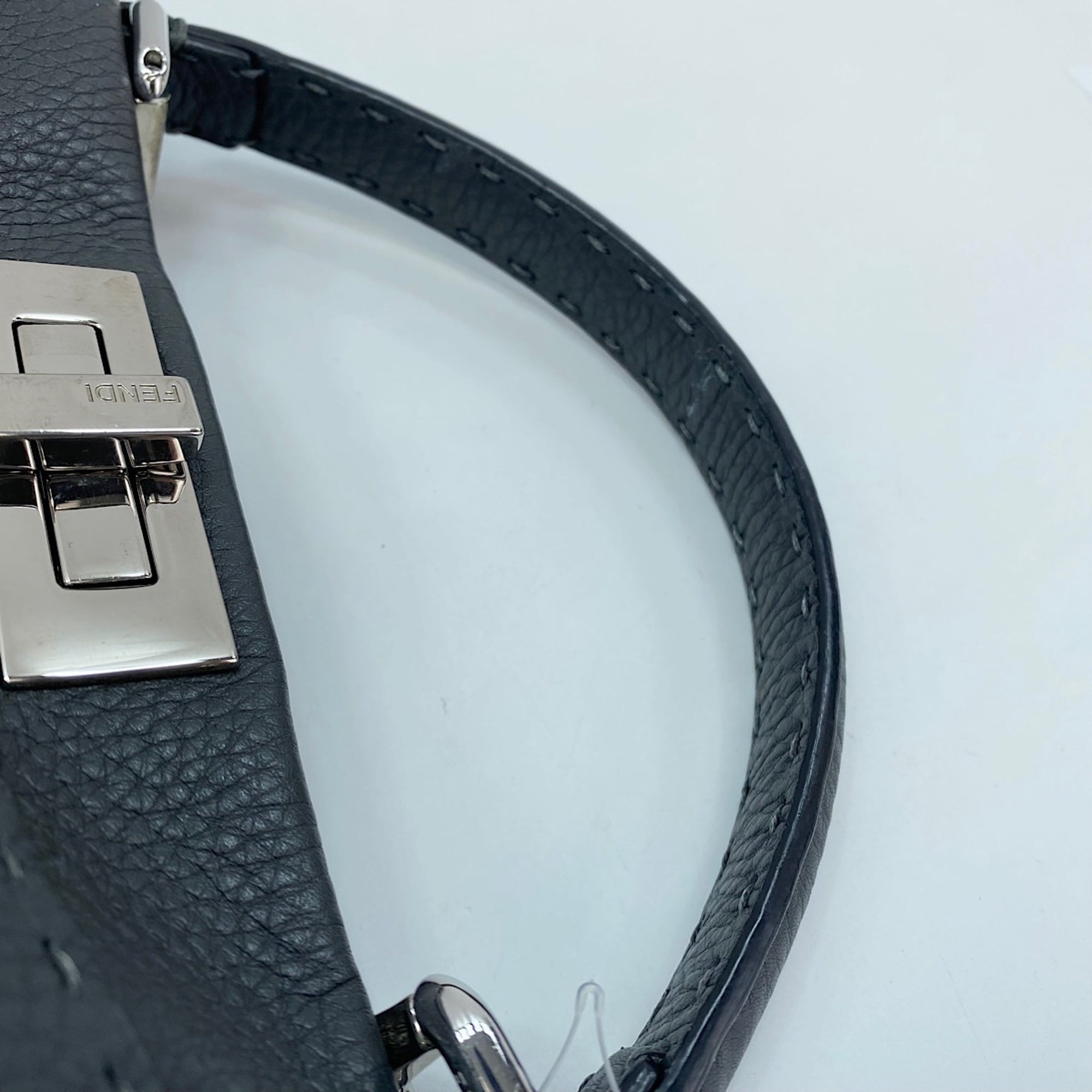 Fendi Peekaboo Gray Handbag Shoulder Bag (Pre-Owned)