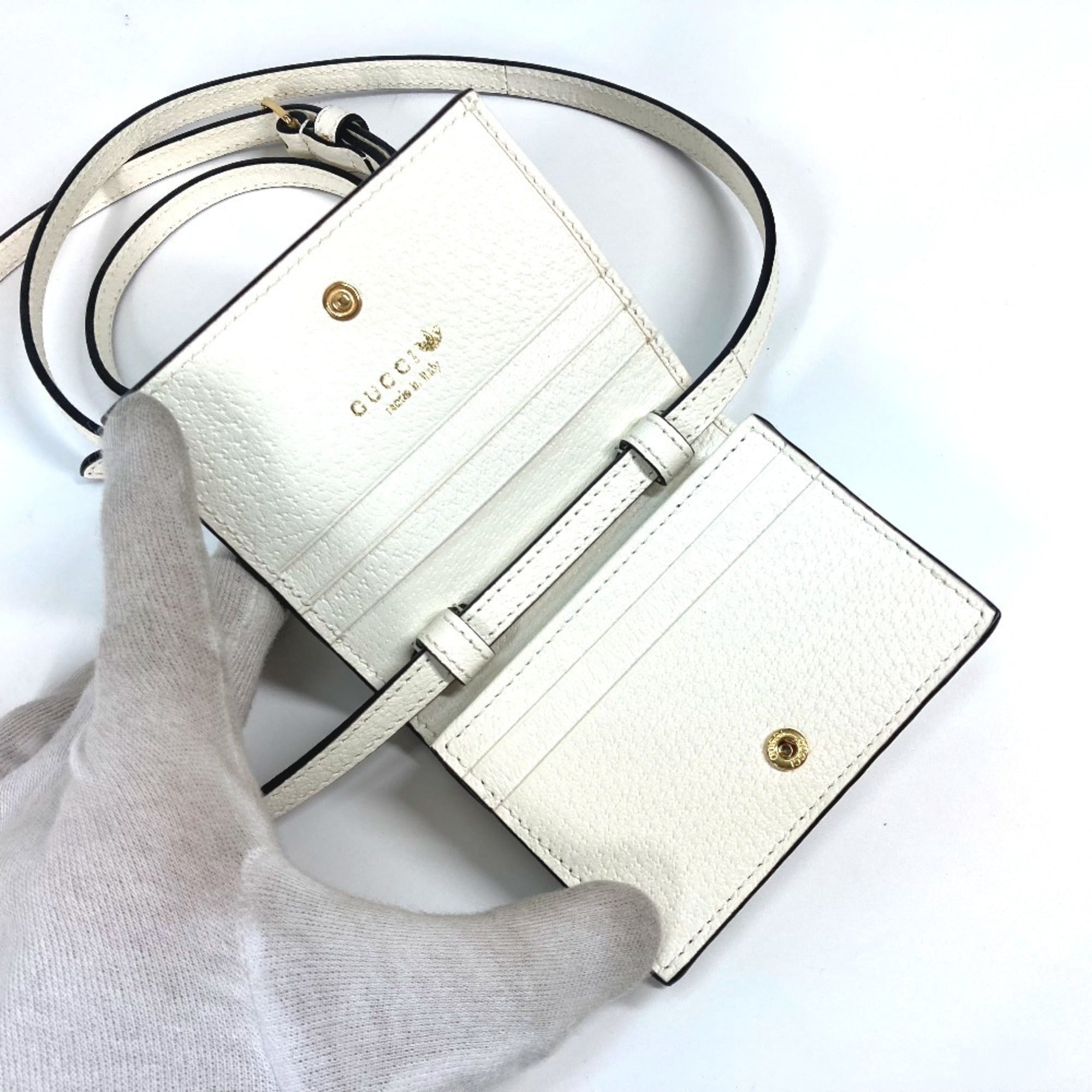 Gucci Black White Leather Wallet (Bi-Fold) (Pre-Owned)