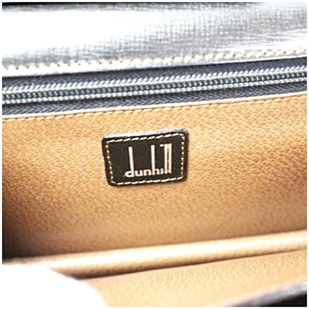 Dunhill Black Brown Leather Clutch Bag (Pre-Owned)