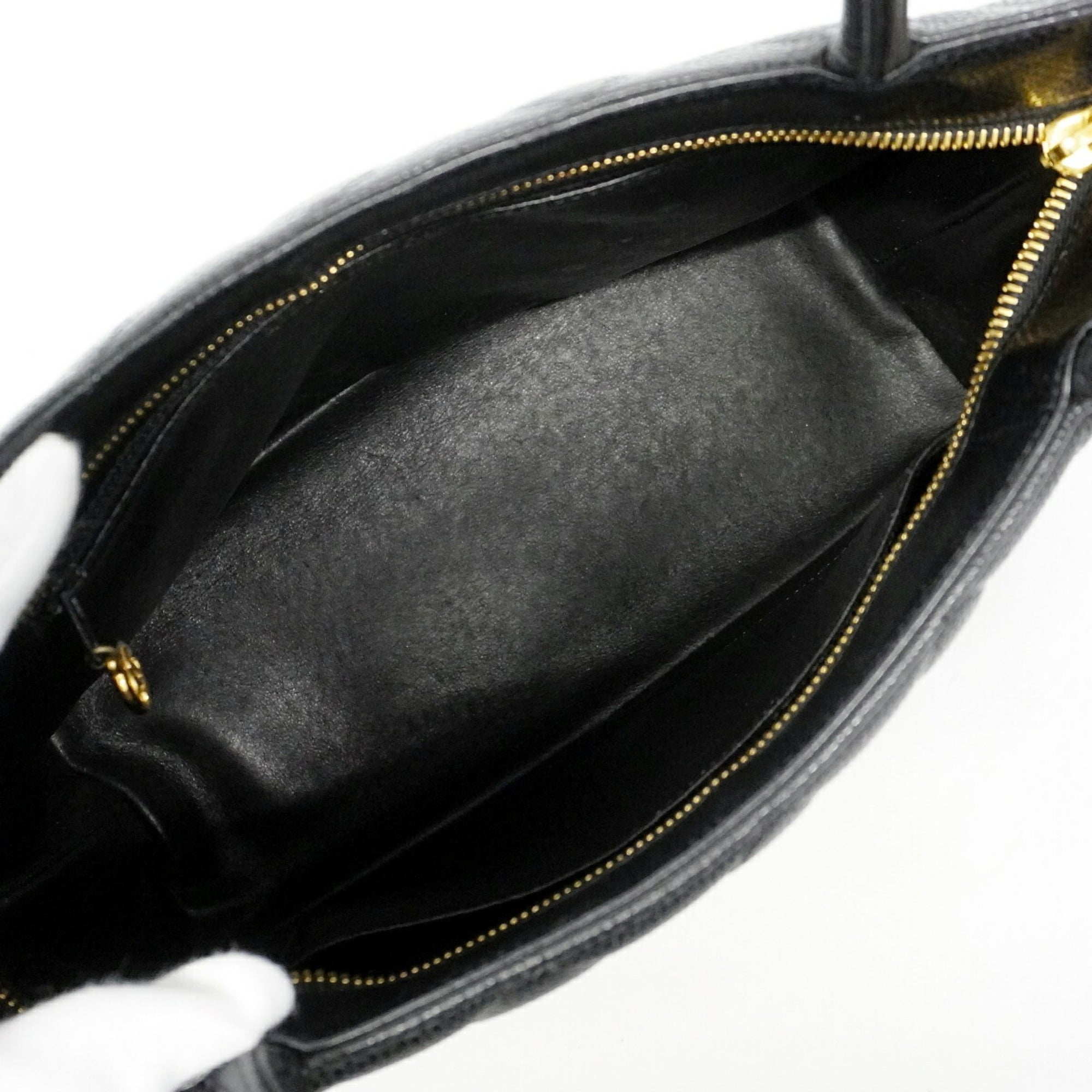 Chanel Black Grained Calfskin Tote Bag (Pre-Owned)