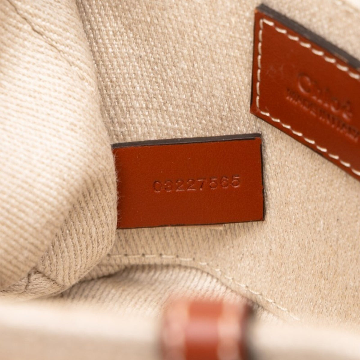 Chloé Beige Brown Canvas Leather Handbag Shoulder Bag (Pre-Owned)