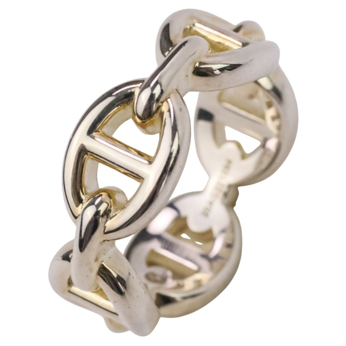 Hermes Silver Silver 925 Band Ring (Pre-Owned)