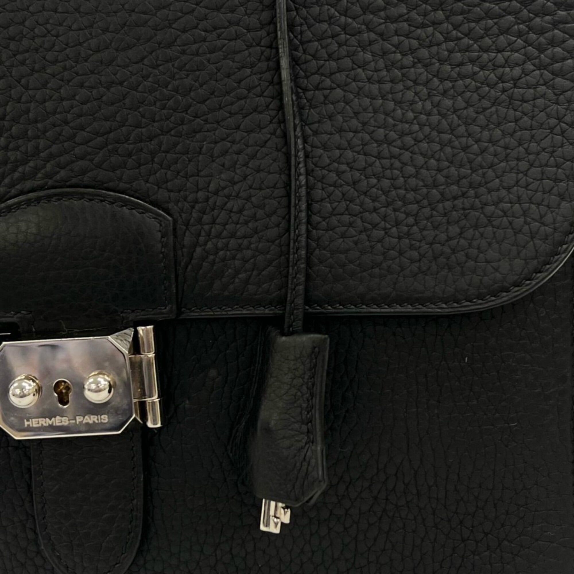 Hermes Black Leather Handbag (Pre-Owned)