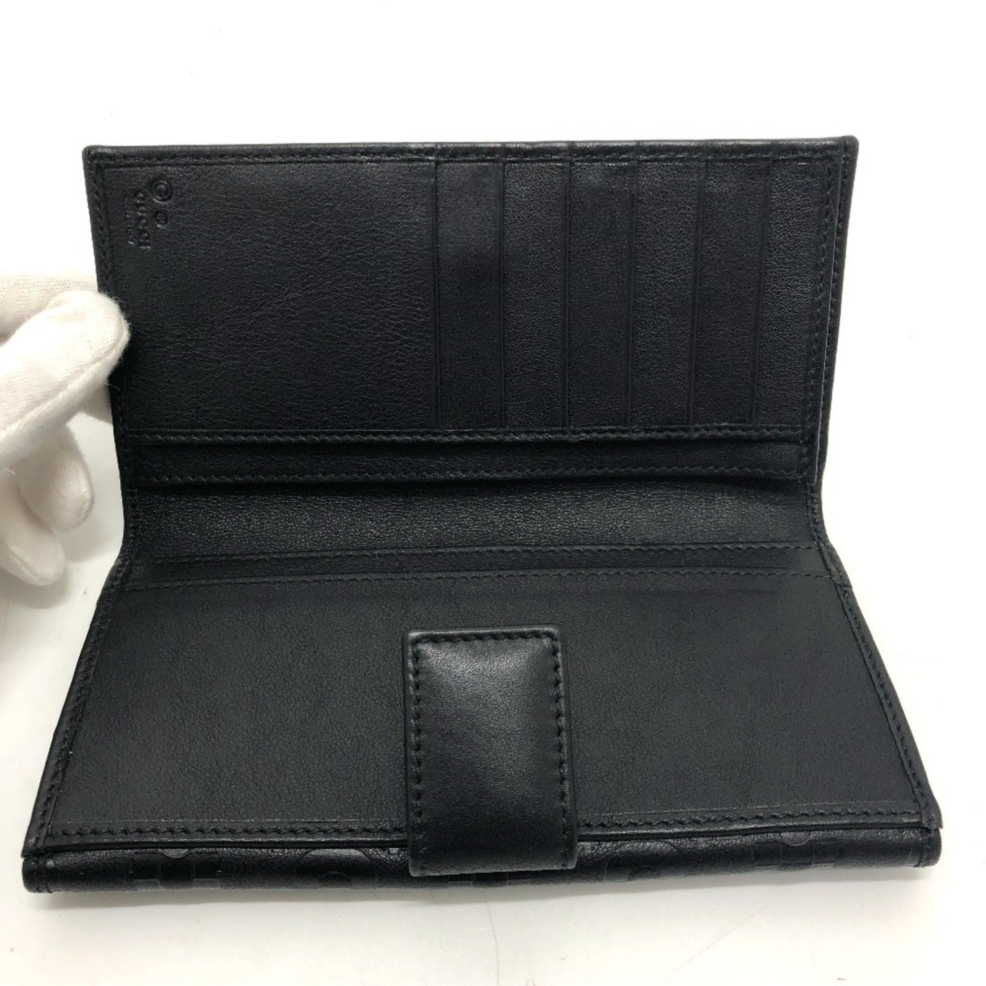 Gucci Black Leather Long Wallet (Bi-Fold) (Pre-Owned)