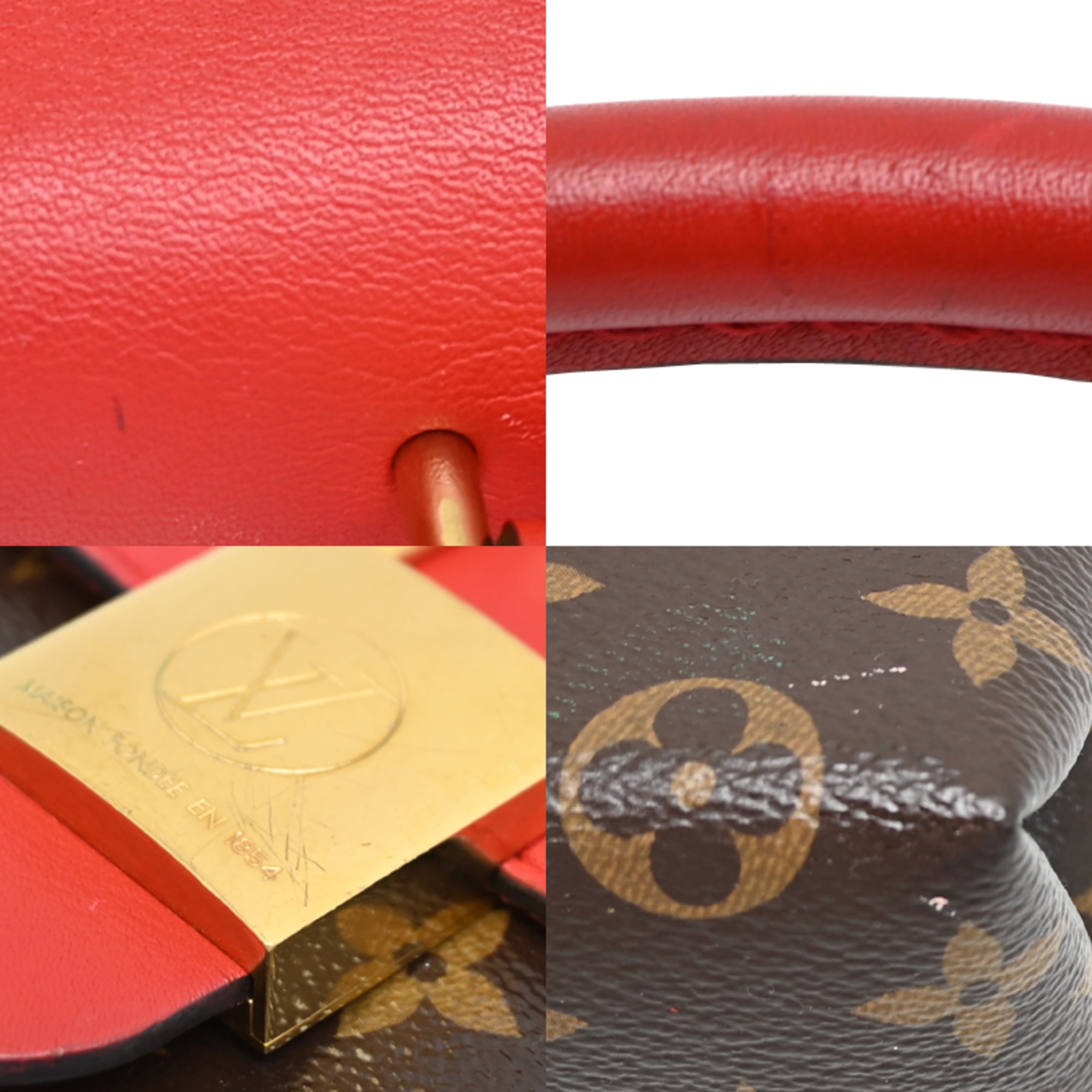 Louis Vuitton Brown Coquelicots Monogram Leather Handbag (Pre-Owned)