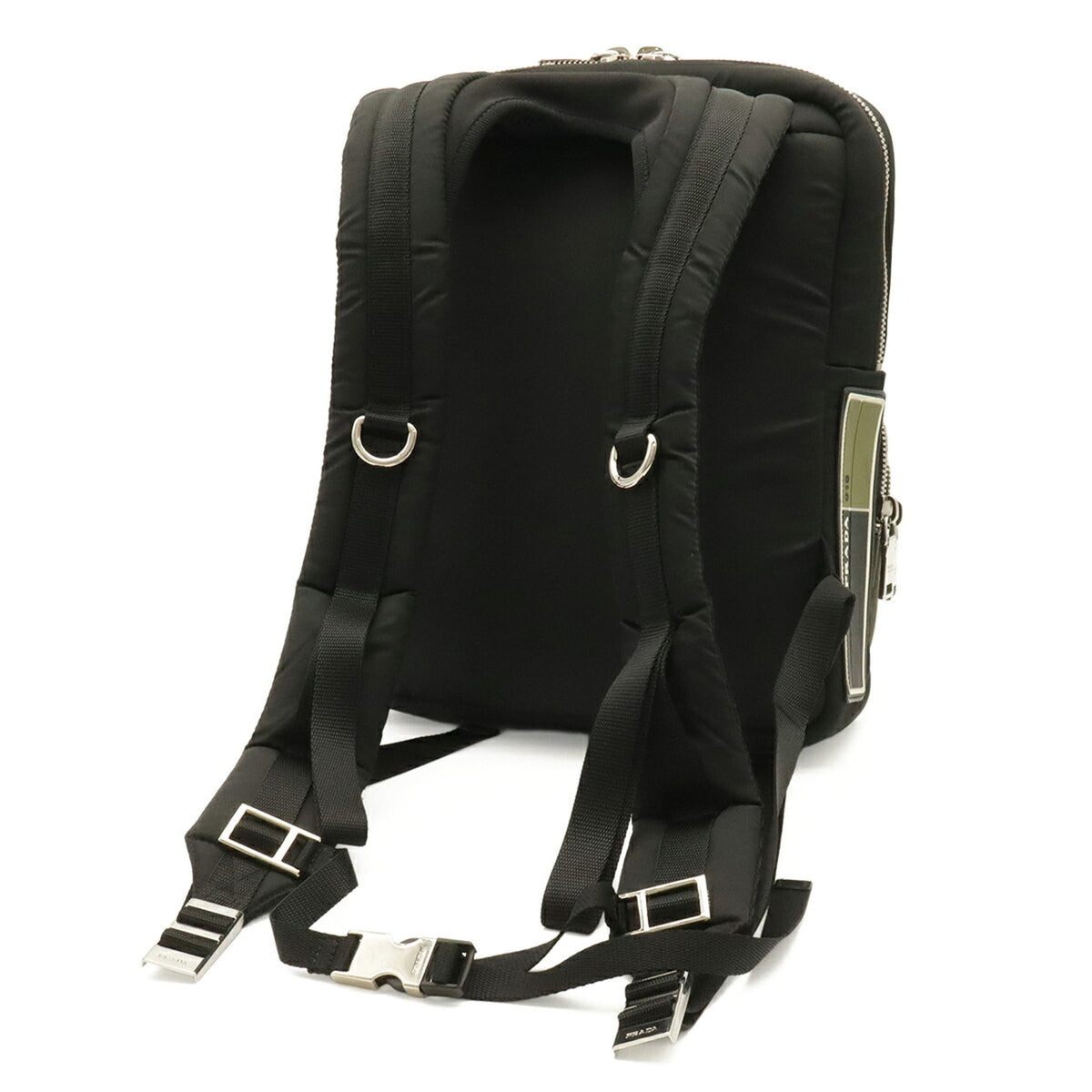 Prada Black Green Khaki Nero Tessuto Backpack (Pre-Owned)