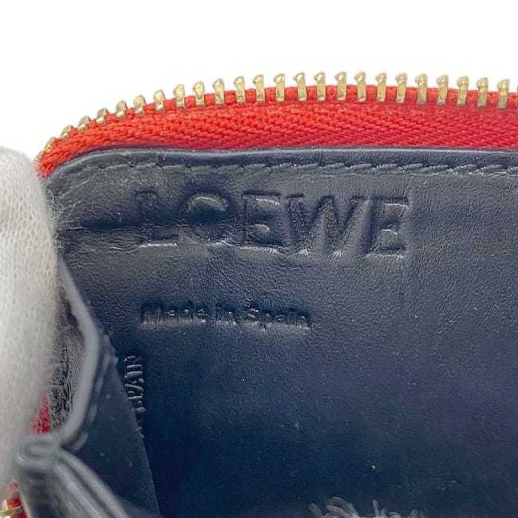 Loewe Red Color Leather Coin Purse/Coin Case (Pre-Owned)