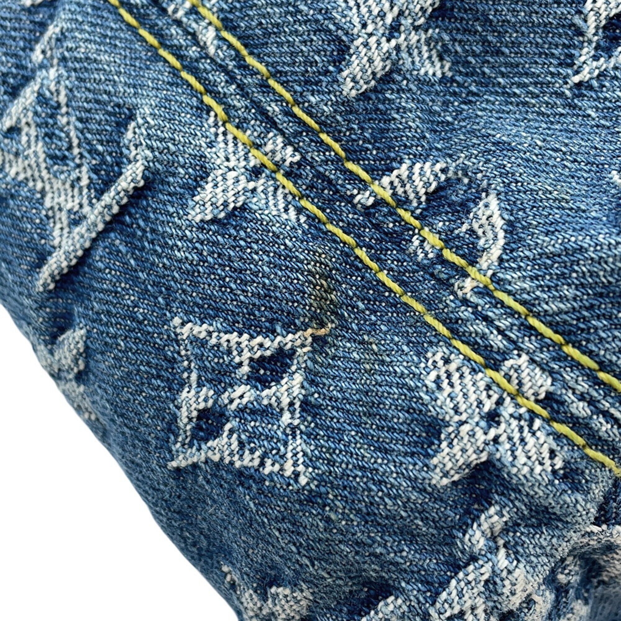 Louis Vuitton Monogram Denim Blue Yellow Monogram Denim Handbag Shoulder Bag (Pre-Owned)