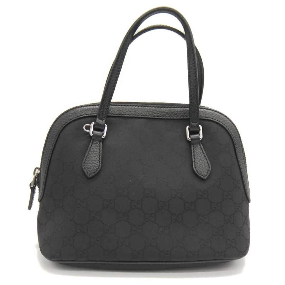 Gucci Black Nylon Leather Handbag Shoulder Bag (Pre-Owned)