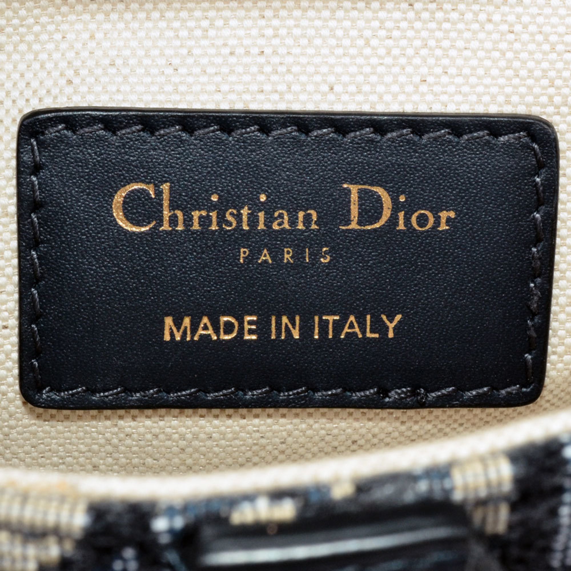 Christian Dior Navy Jacquard Handbag (Pre-Owned)