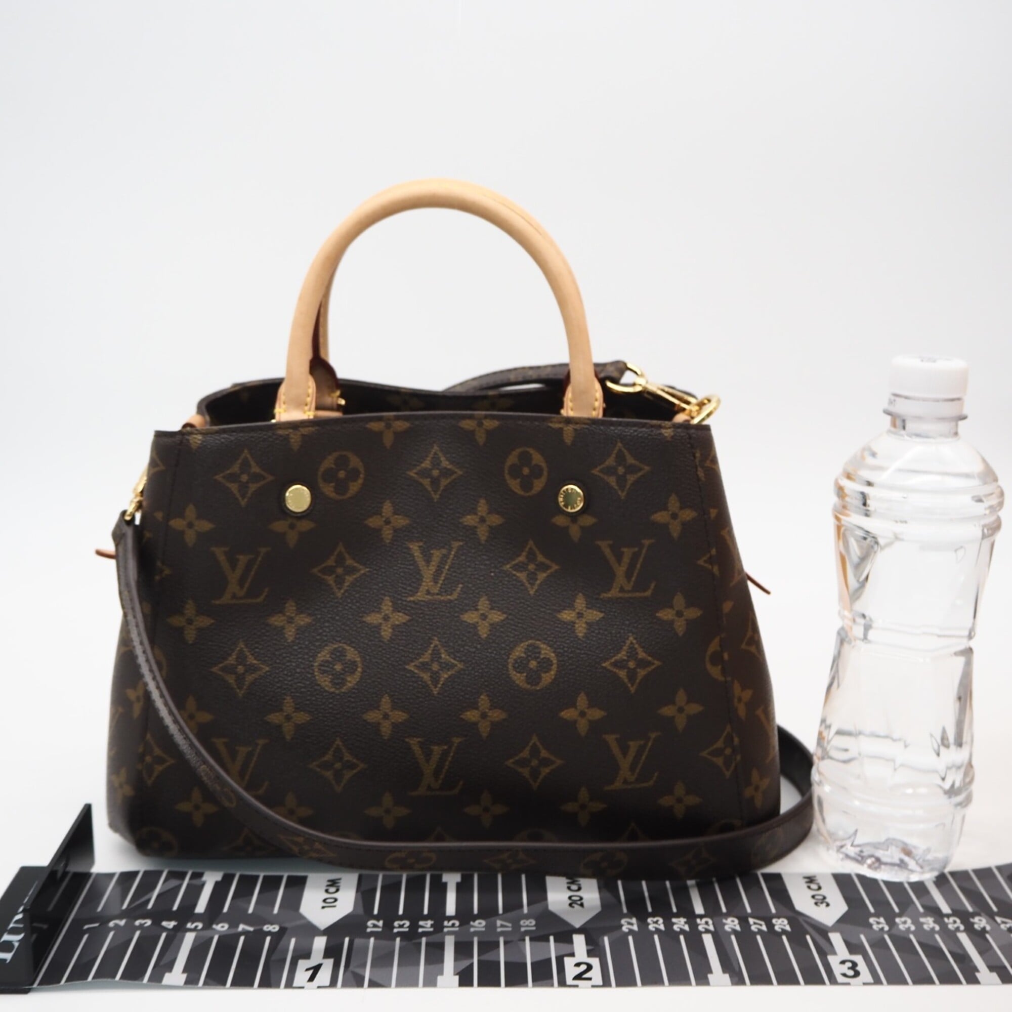Louis Vuitton Beige Brown Coated Canvas Handbag Shoulder Bag (Pre-Owned)