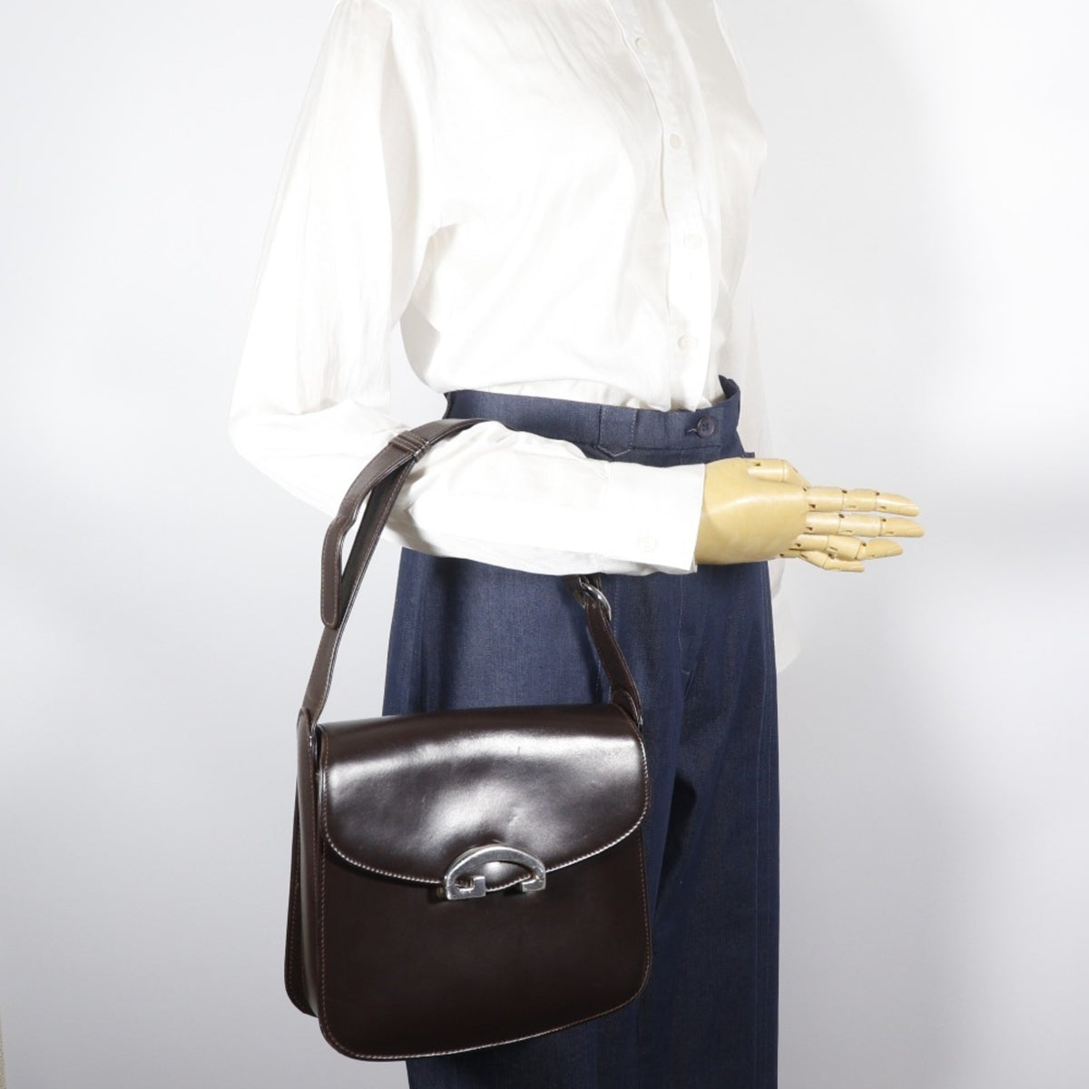Gucci Brown Leather Shoulder Bag (Pre-Owned)