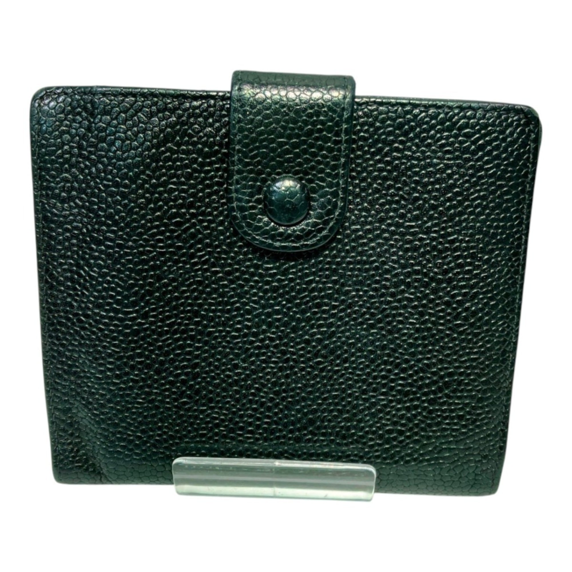 Chanel Black Grained Calfskin Wallet (Bi-Fold) (Pre-Owned)