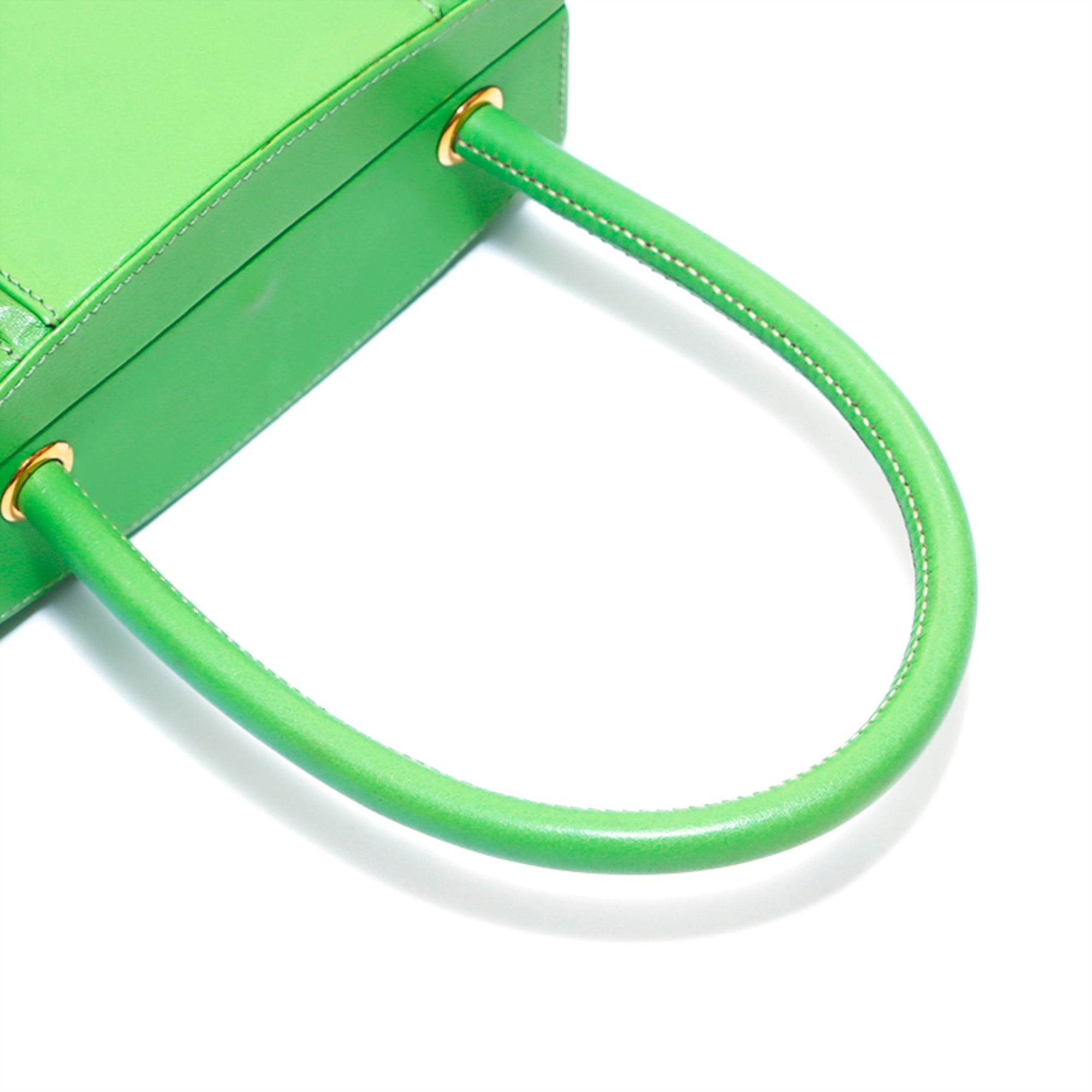 Hermes Green Leather Handbag (Pre-Owned)