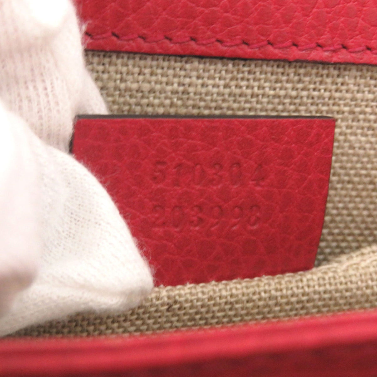 Gucci Red Color Leather Shoulder Bag (Pre-Owned)