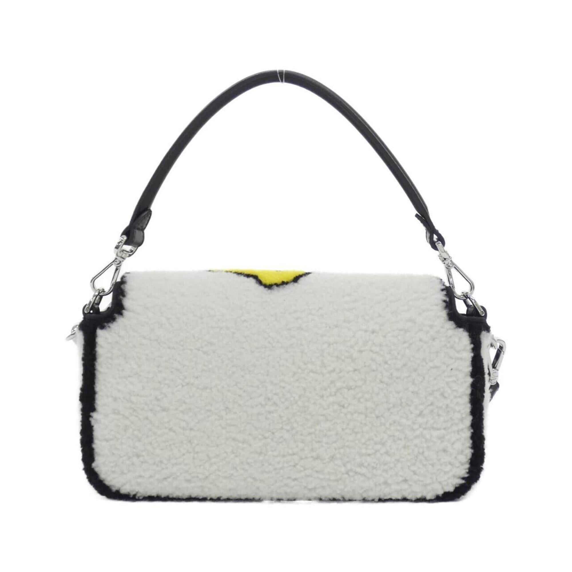 Fendi Baguette Silver Fur Handbag (Pre-Owned)