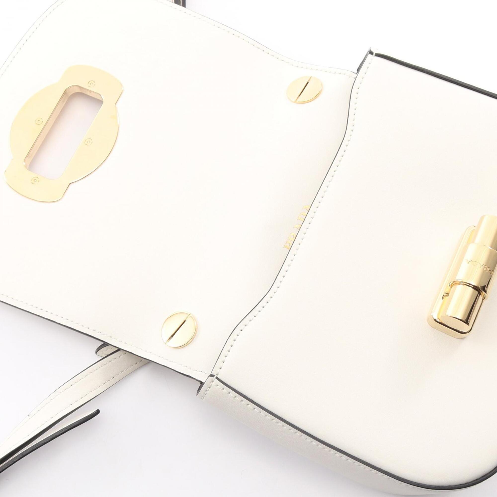 Prada White Leather Shoulder Bag (Pre-Owned)