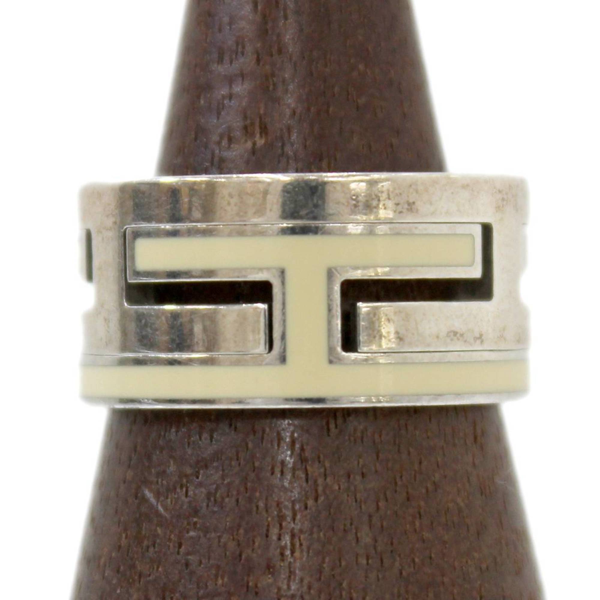 Hermes Move H Silver 925 Band Ring (Pre-Owned)