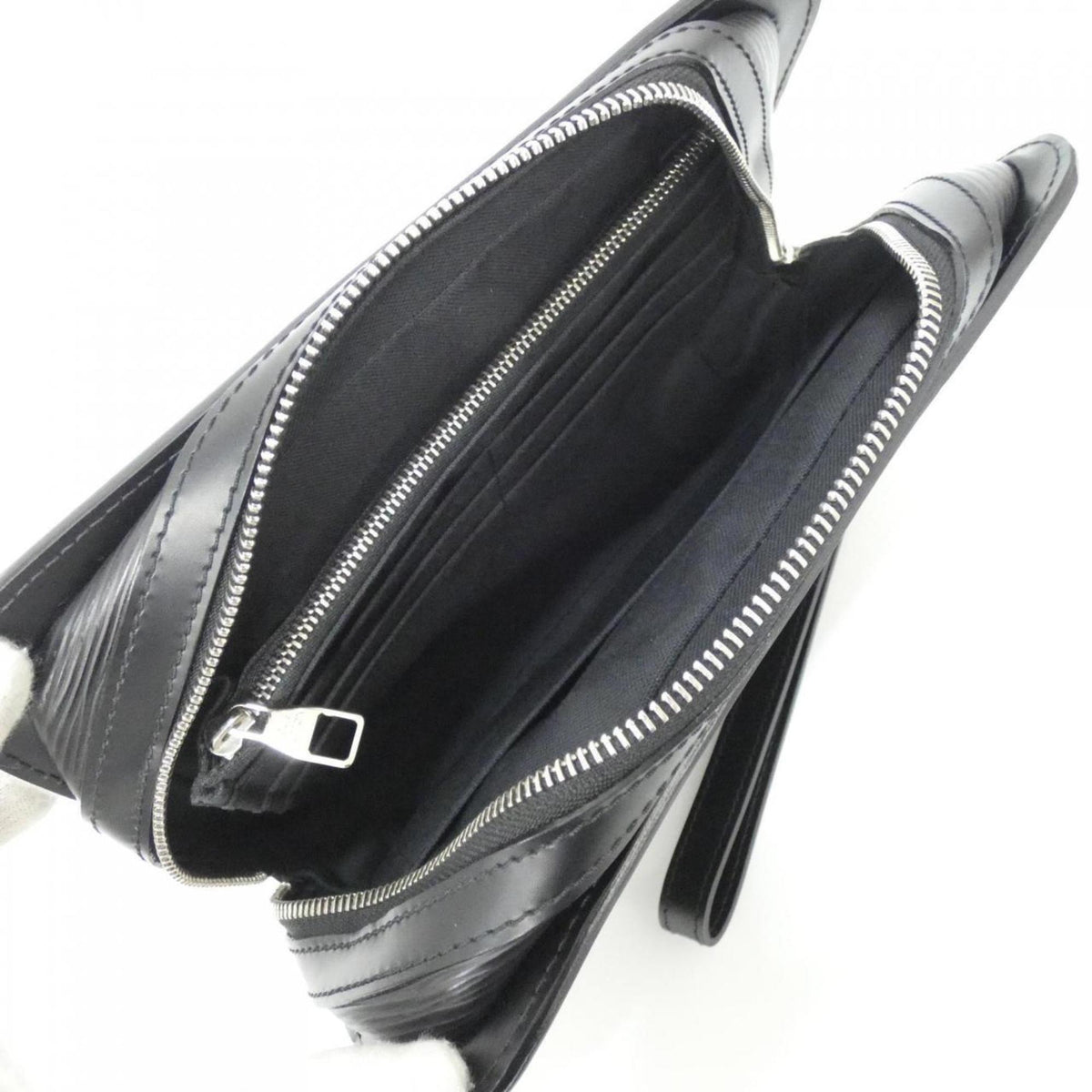 Louis Vuitton Black Leather Clutch Bag (Pre-Owned)